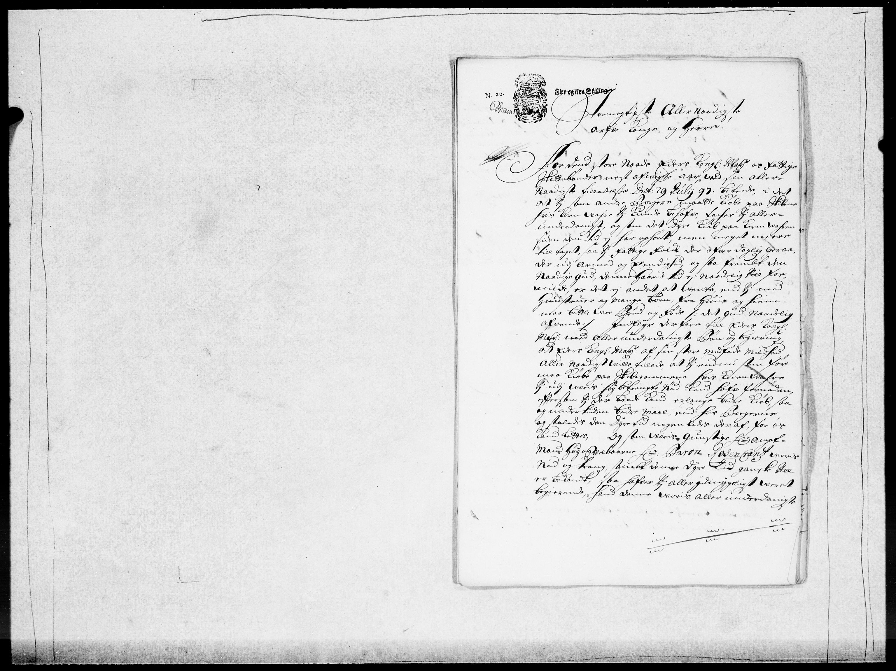 Danske Kanselli 1572-1799, AV/RA-EA-3023/F/Fc/Fcc/Fcca/L0048: Norske innlegg 1572-1799, 1697-1699, s. 318