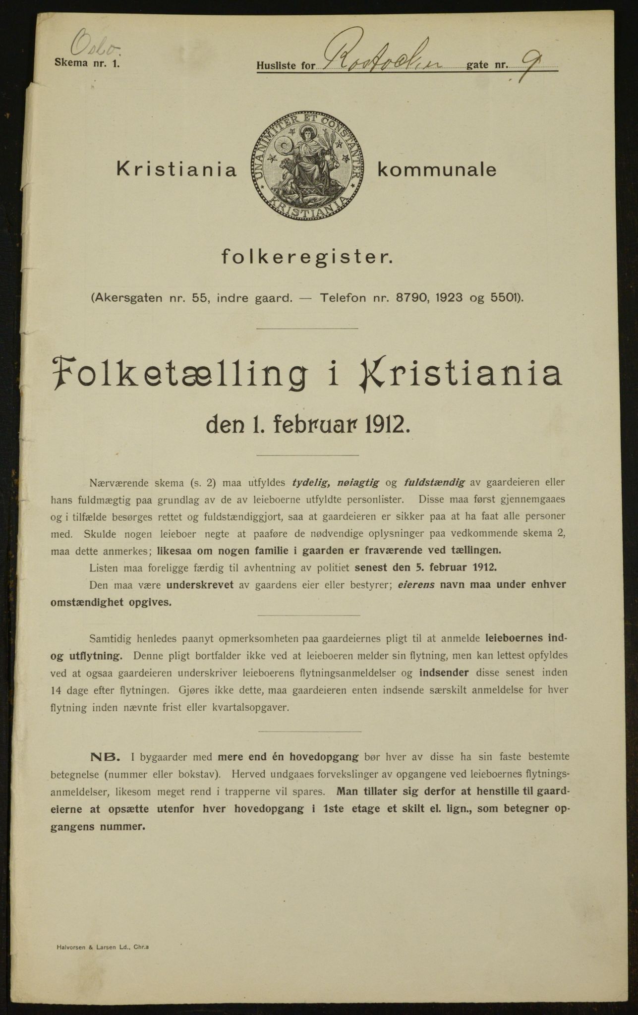 OBA, Kommunal folketelling 1.2.1912 for Kristiania, 1912, s. 84706