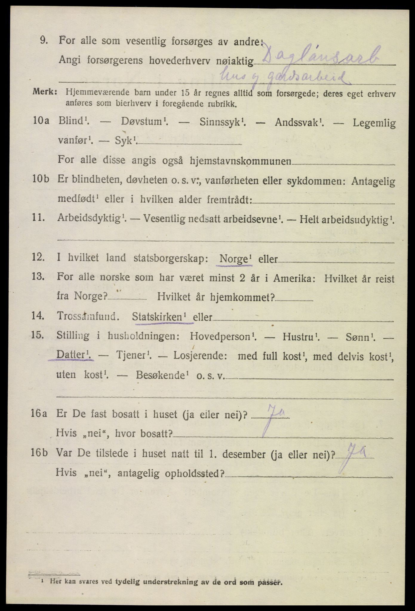 SAK, Folketelling 1920 for 0936 Hornnes herred, 1920, s. 908