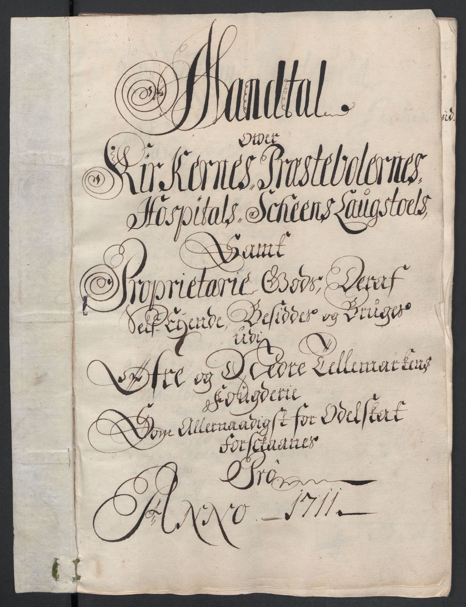 Rentekammeret inntil 1814, Reviderte regnskaper, Fogderegnskap, AV/RA-EA-4092/R36/L2120: Fogderegnskap Øvre og Nedre Telemark og Bamble, 1711, s. 233