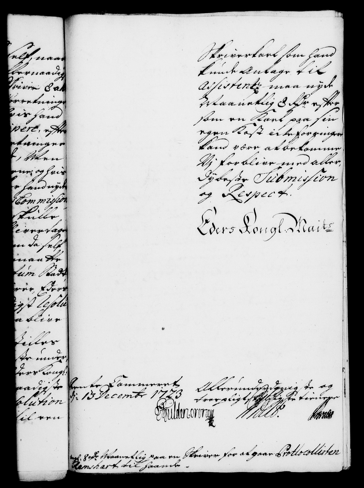 Rentekammeret, Kammerkanselliet, RA/EA-3111/G/Gf/Gfa/L0006: Norsk relasjons- og resolusjonsprotokoll (merket RK 52.6), 1723, s. 1363