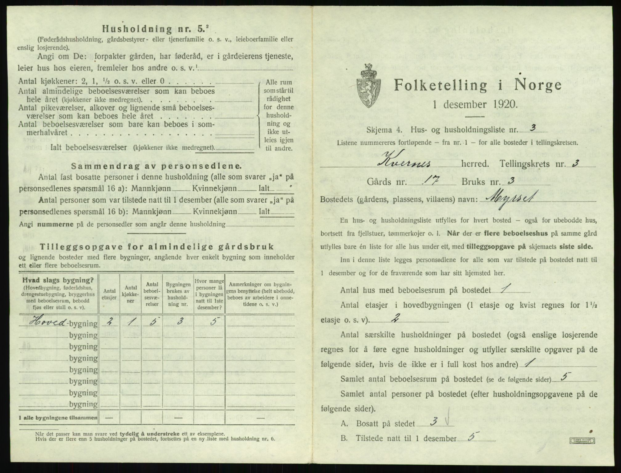 SAT, Folketelling 1920 for 1553 Kvernes herred, 1920, s. 243