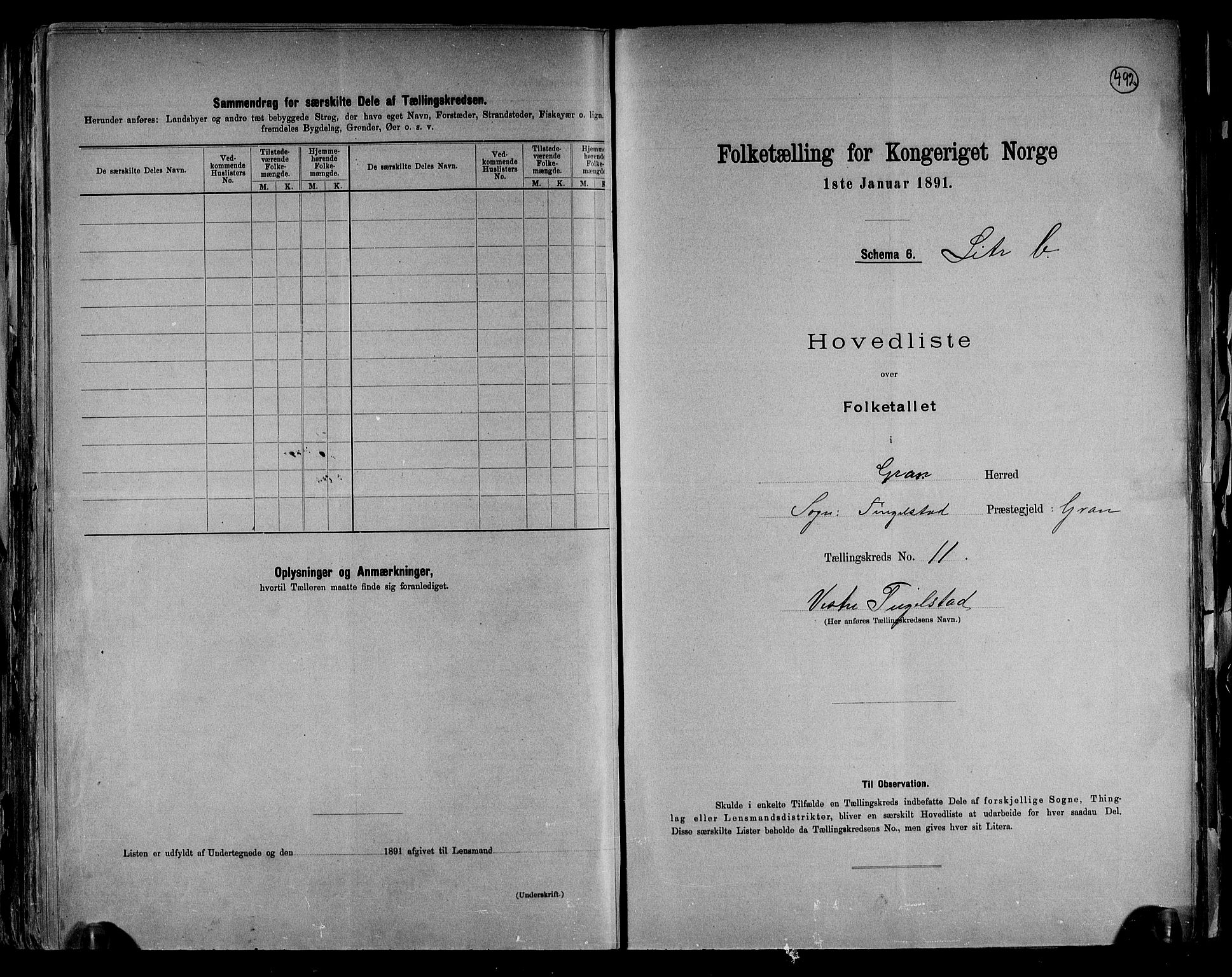 RA, Folketelling 1891 for 0534 Gran herred, 1891, s. 32