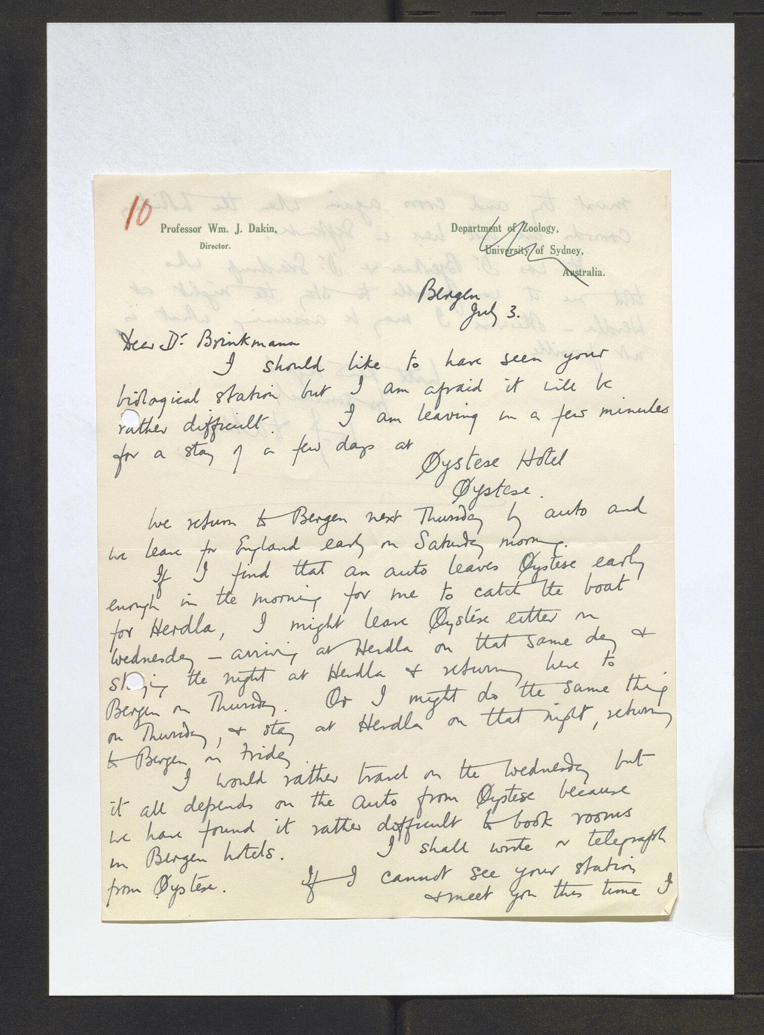 Bergens Museum, AV/SAB-A-17301/13/D/L0002: Korrespondanse , 1928-1940, s. 390