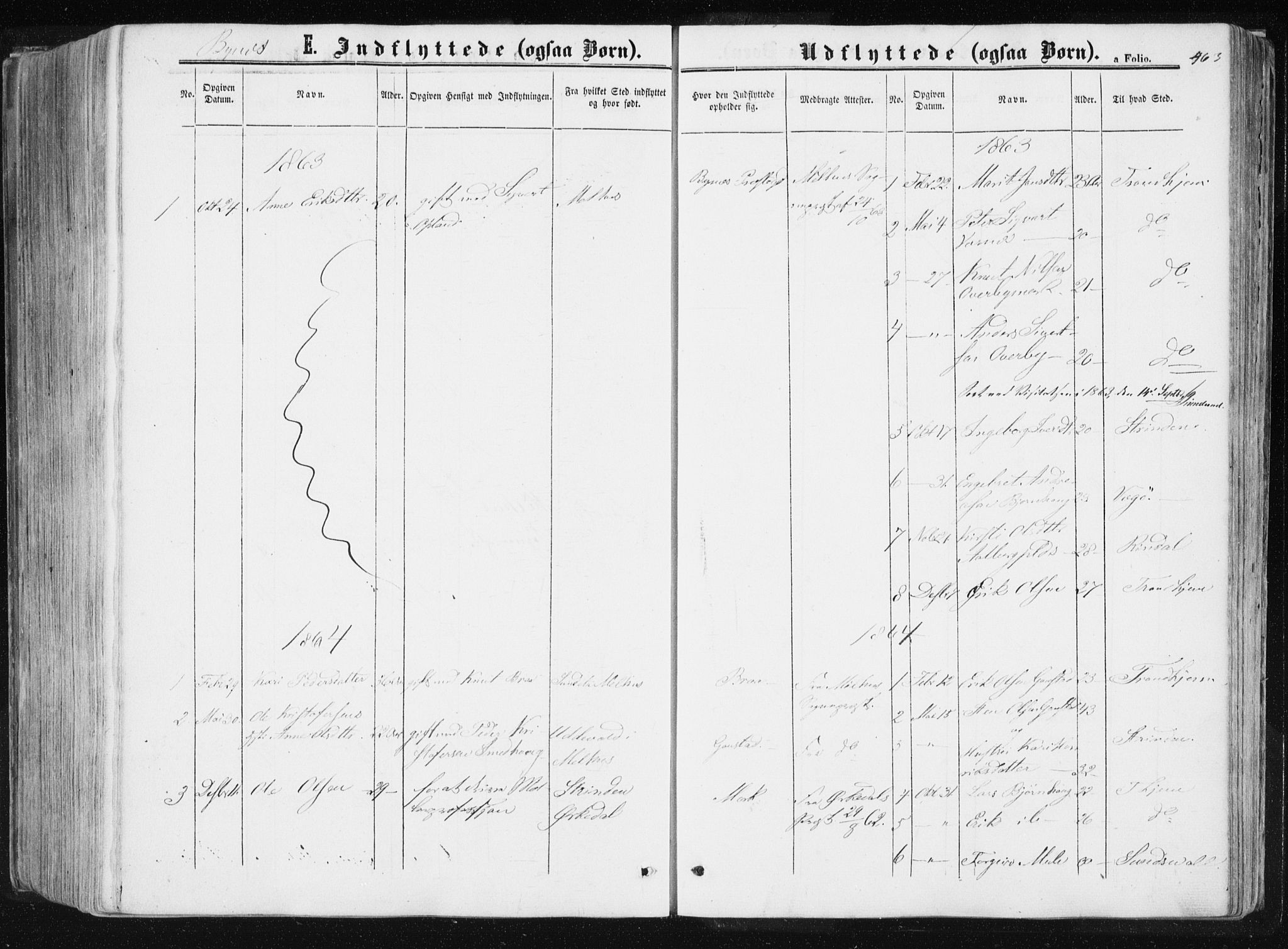 Ministerialprotokoller, klokkerbøker og fødselsregistre - Sør-Trøndelag, AV/SAT-A-1456/612/L0377: Ministerialbok nr. 612A09, 1859-1877, s. 463