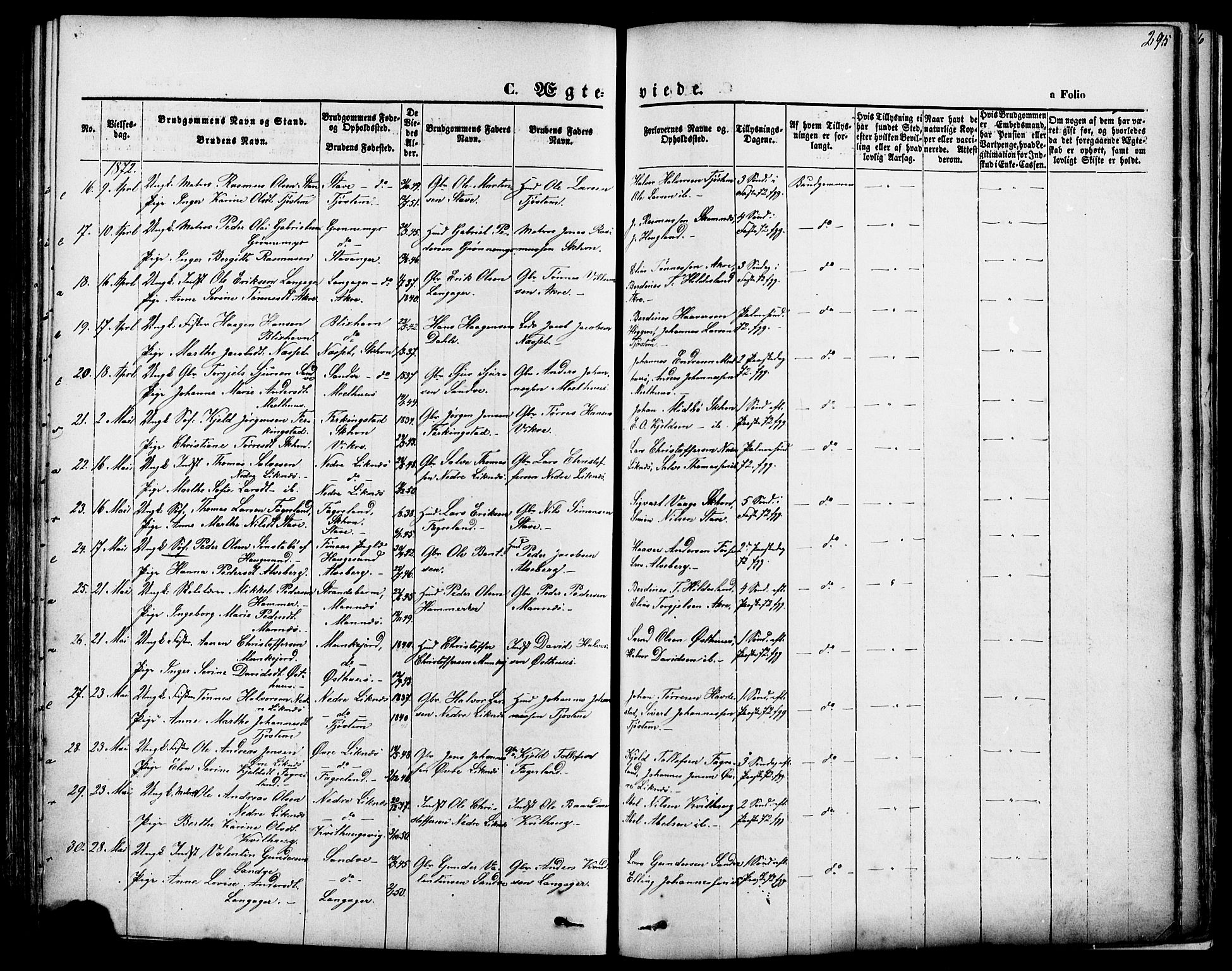 Skudenes sokneprestkontor, AV/SAST-A -101849/H/Ha/Haa/L0006: Ministerialbok nr. A 4, 1864-1881, s. 295
