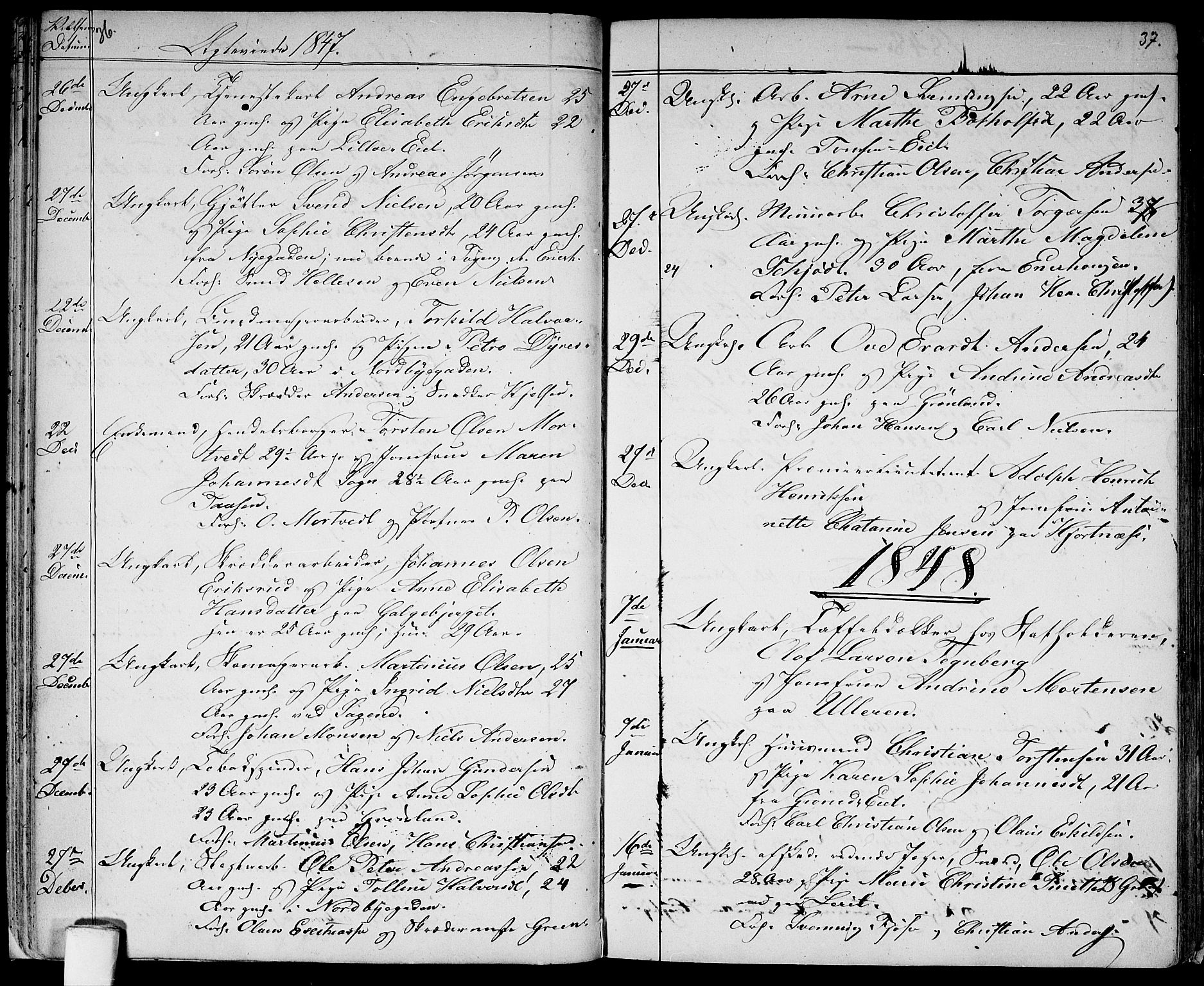 Aker prestekontor kirkebøker, SAO/A-10861/G/L0011: Klokkerbok nr. 11, 1846-1859, s. 36-37