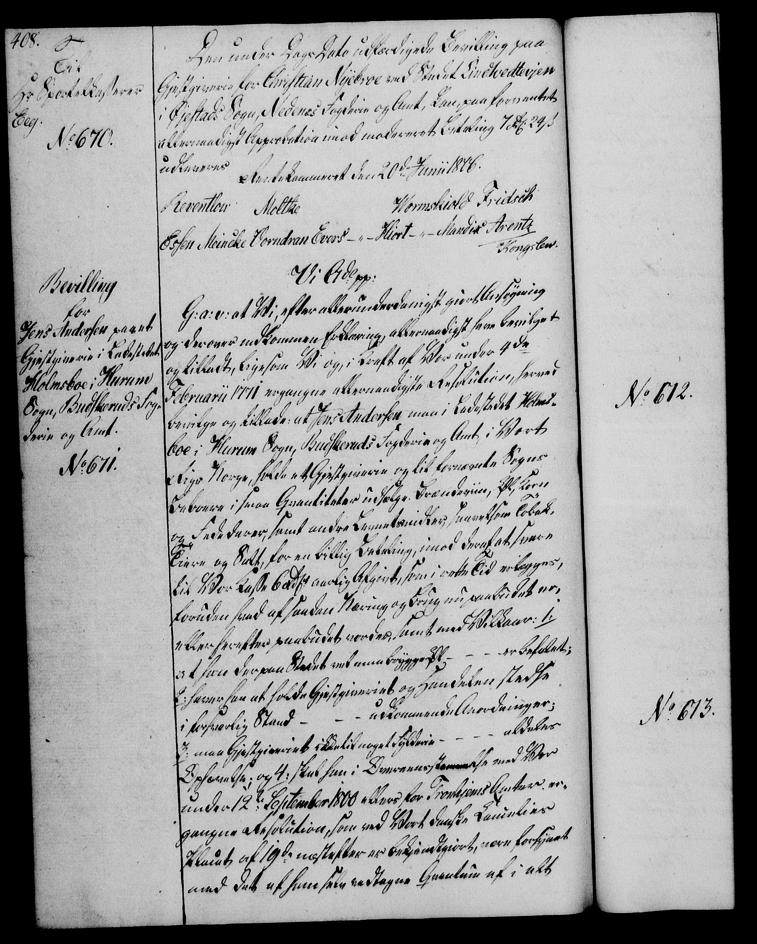 Rentekammeret, Kammerkanselliet, RA/EA-3111/G/Gg/Gga/L0018: Norsk ekspedisjonsprotokoll med register (merket RK 53.18), 1804-1806, s. 408