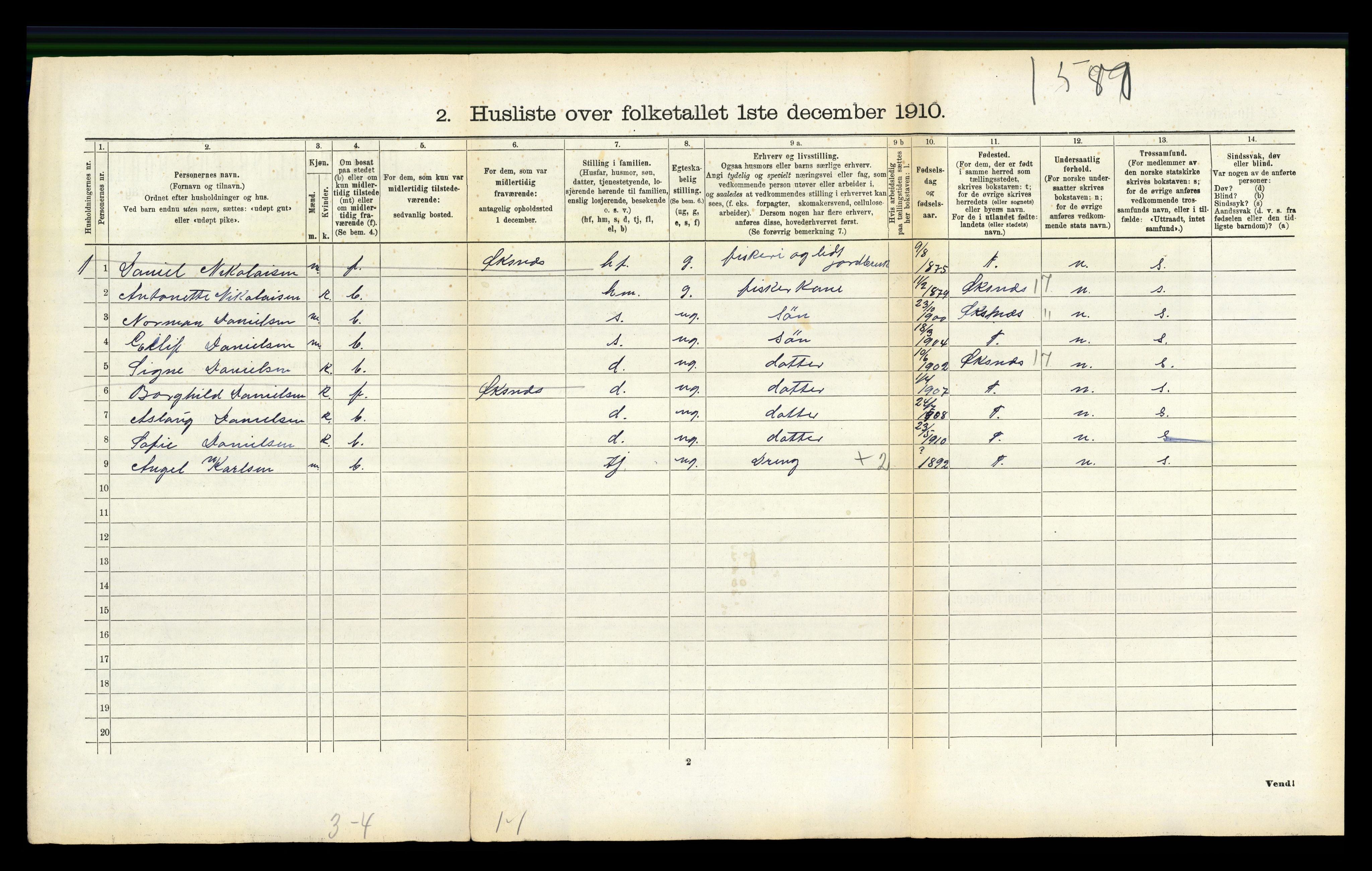 RA, Folketelling 1910 for 1866 Hadsel herred, 1910, s. 2358