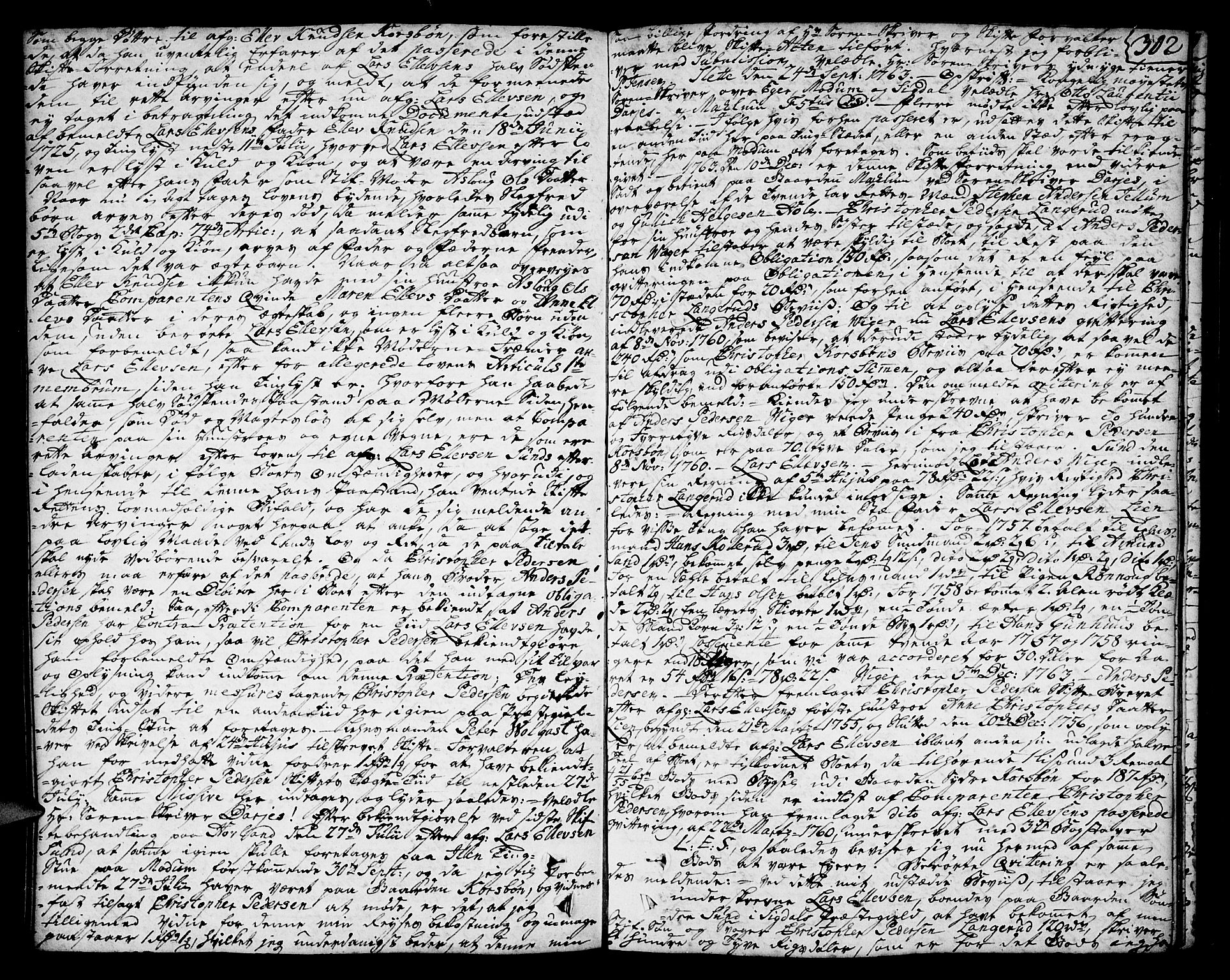Eiker, Modum og Sigdal sorenskriveri, SAKO/A-123/H/Hb/Hba/L0013a: Skifteprotokoll, 1761-1764, s. 301b-302a