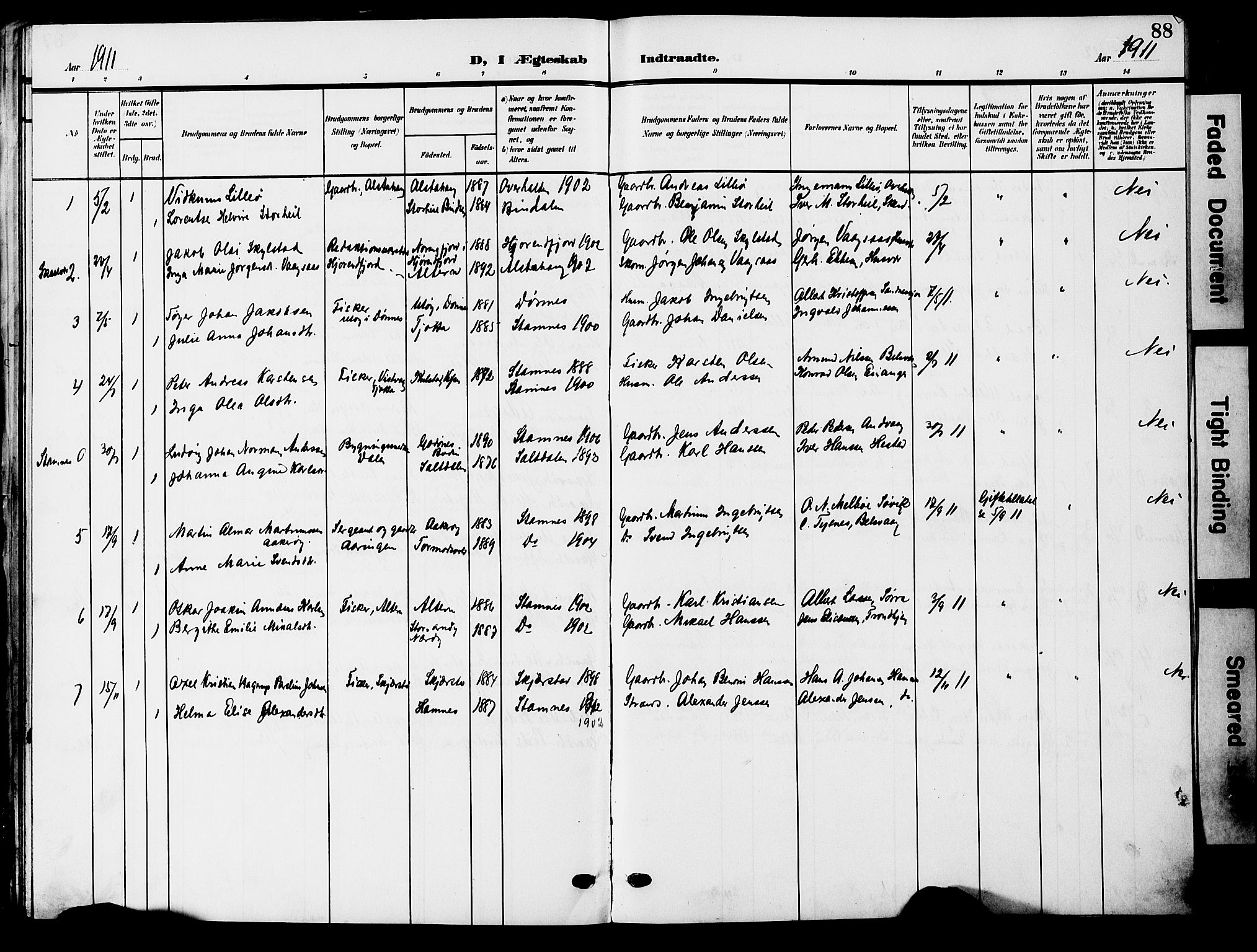 Ministerialprotokoller, klokkerbøker og fødselsregistre - Nordland, AV/SAT-A-1459/830/L0464: Klokkerbok nr. 830C06, 1906-1925, s. 88