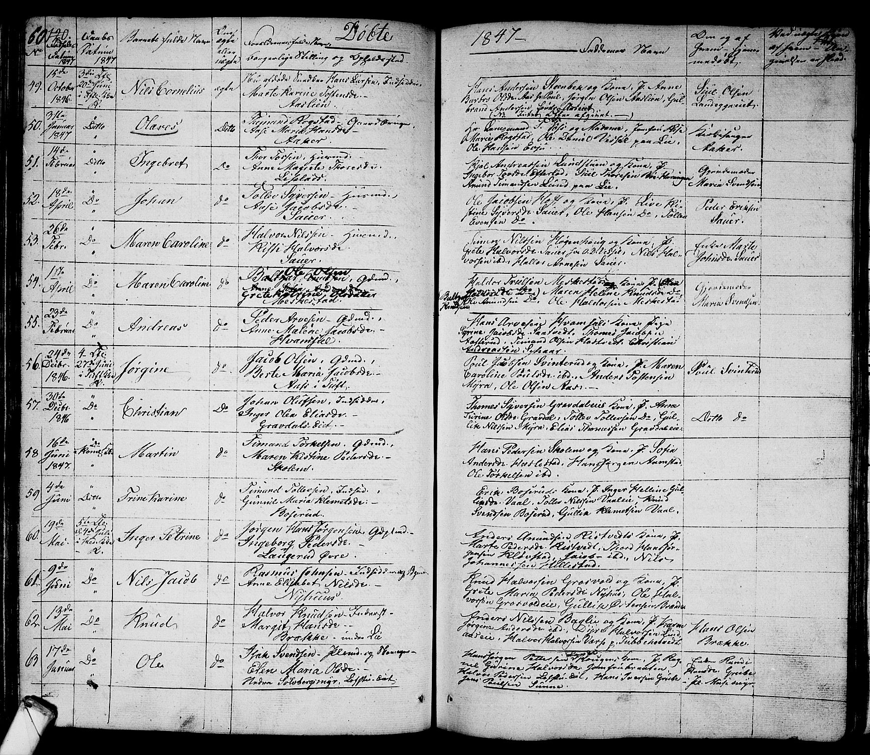 Sandsvær kirkebøker, AV/SAKO-A-244/G/Ga/L0004: Klokkerbok nr. I 4, 1840-1856, s. 60