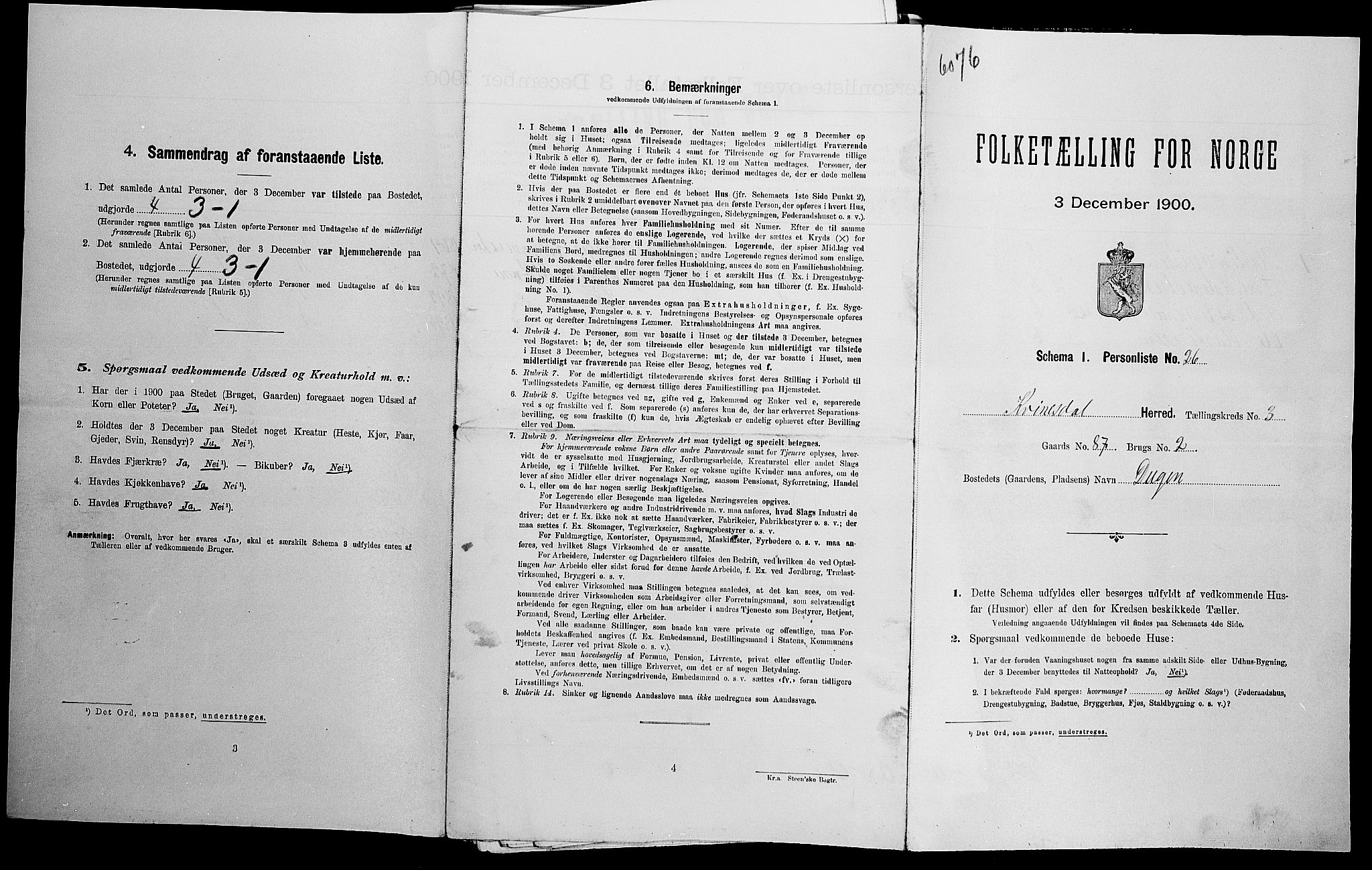 SAK, Folketelling 1900 for 1037 Liknes herred, 1900, s. 417