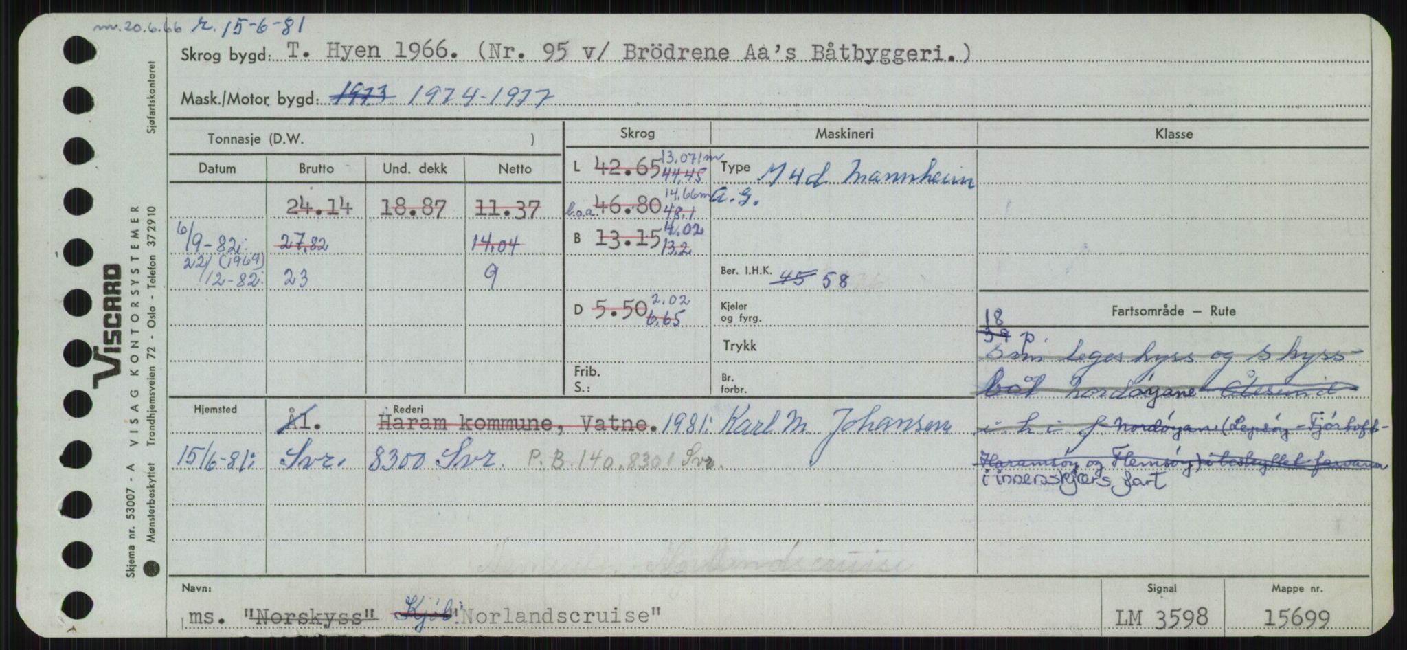 Sjøfartsdirektoratet med forløpere, Skipsmålingen, RA/S-1627/H/Ha/L0004/0001: Fartøy, Mas-R / Fartøy, Mas-Odd, s. 769