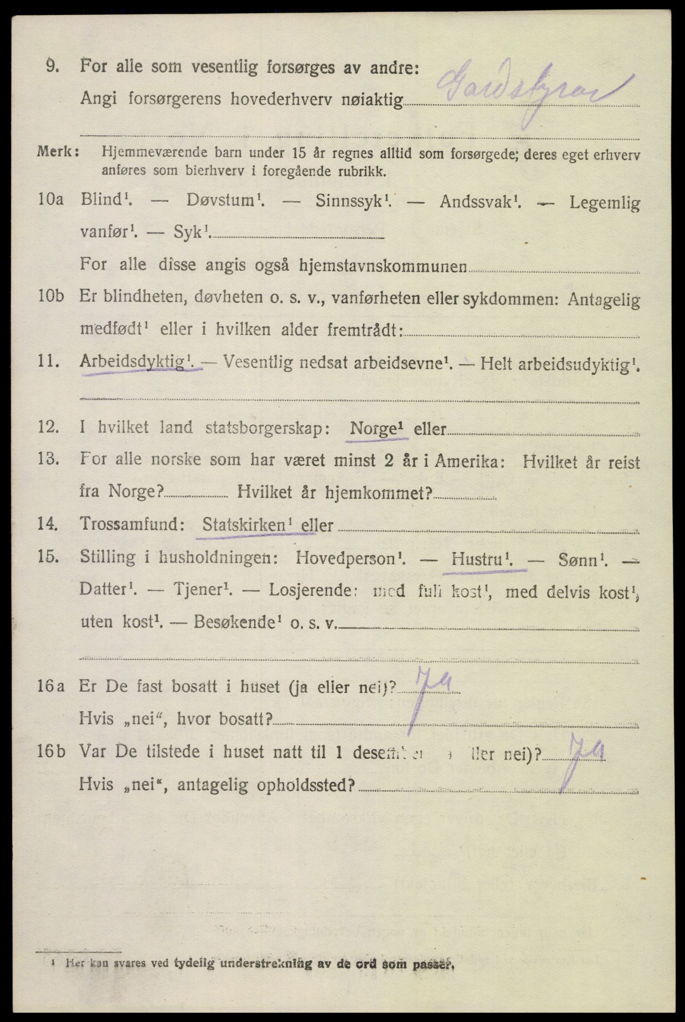 SAK, Folketelling 1920 for 0936 Hornnes herred, 1920, s. 1124
