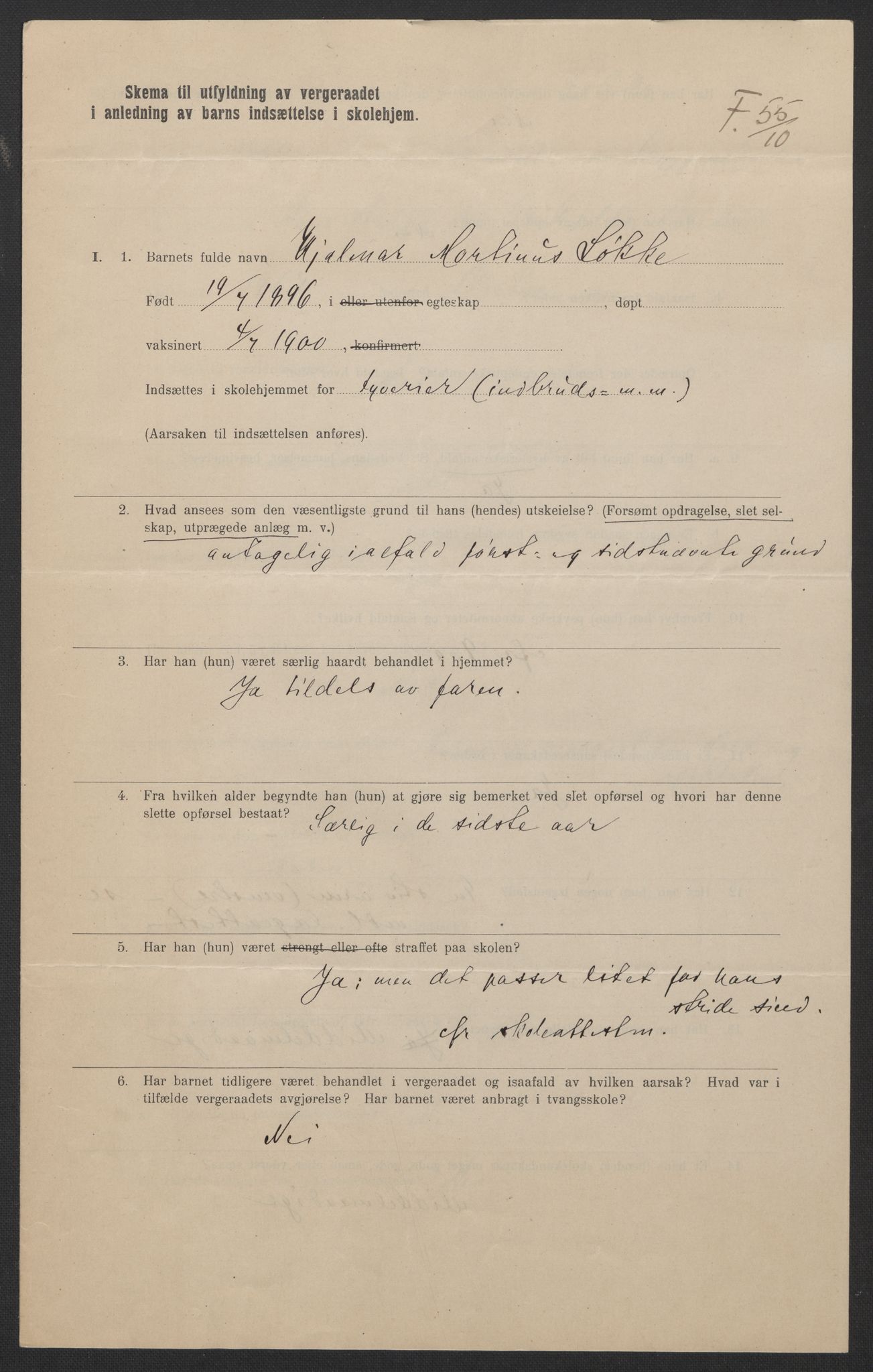 Falstad skolehjem, RA/S-1676/E/Eb/L0009: Elevmapper løpenr. 189-209, 1909-1916, s. 369