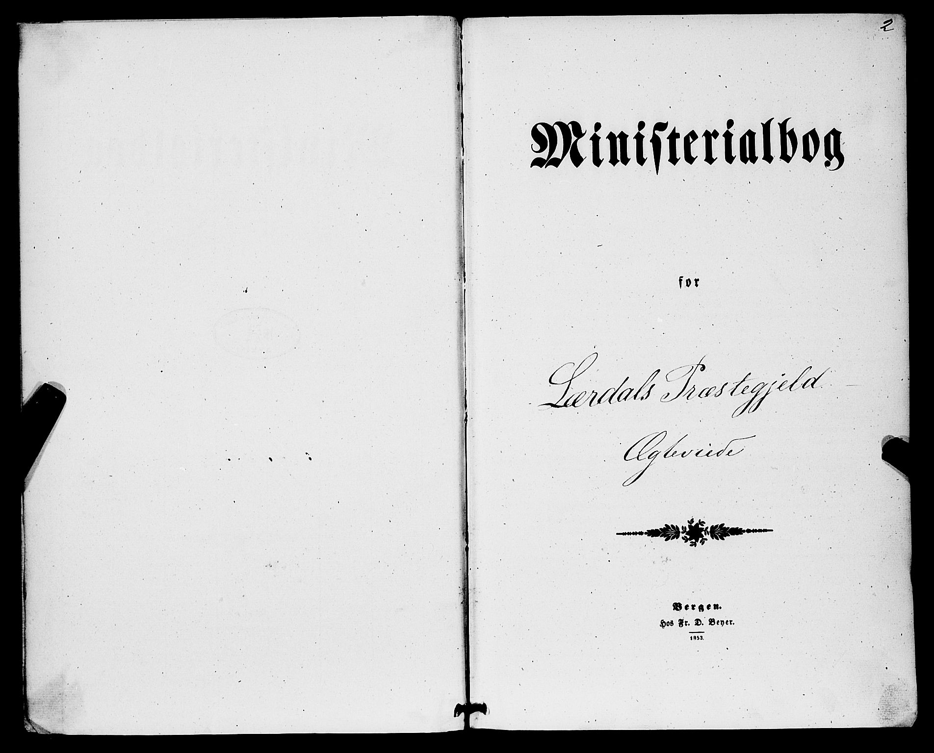Lærdal sokneprestembete, SAB/A-81201: Ministerialbok nr. A 15, 1853-1877, s. 2