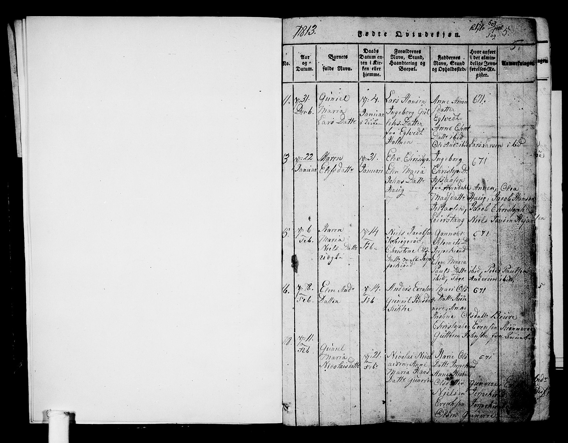 Ramnes kirkebøker, AV/SAKO-A-314/G/Ga/L0001: Klokkerbok nr. I 1, 1813-1847, s. 4-5