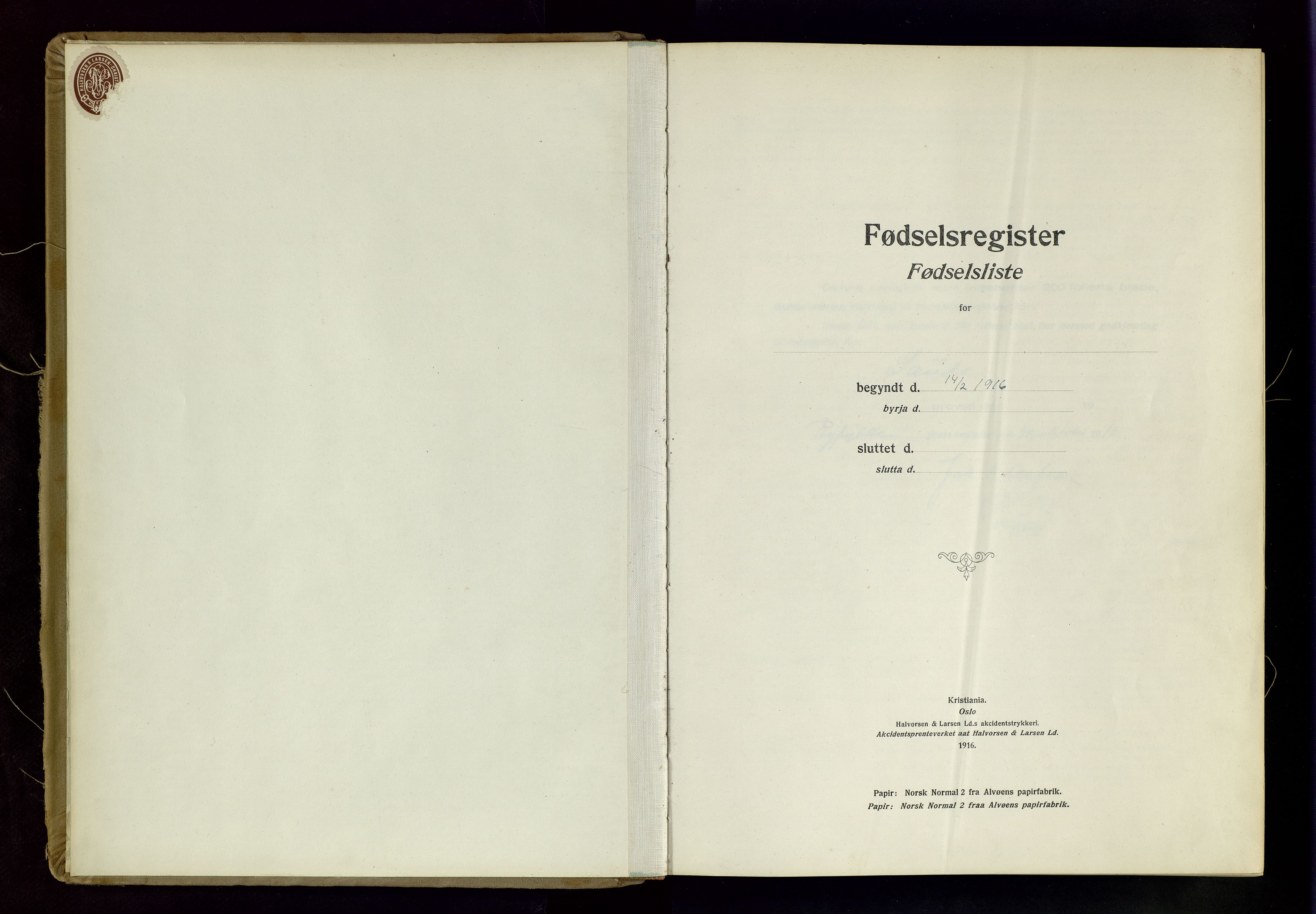 Sand sokneprestkontor, SAST/A-101848/03/C/L0003: Fødselsregister nr. 3, 1916-1936