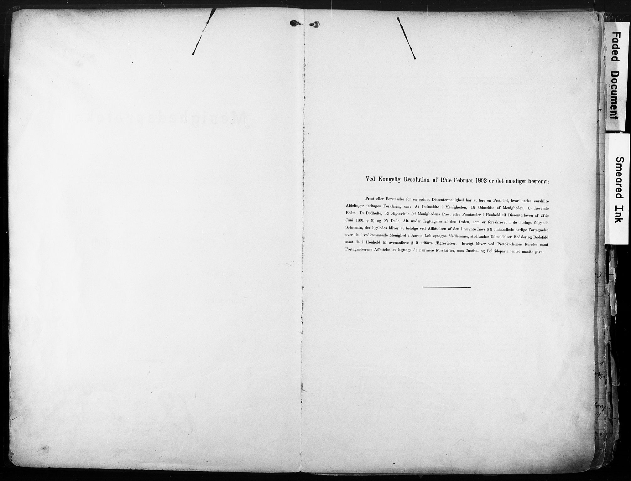Sarpsborg metodistkirke, SAO/PAO-0233/A/L0004: Dissenterprotokoll nr. 4, 1892-1923