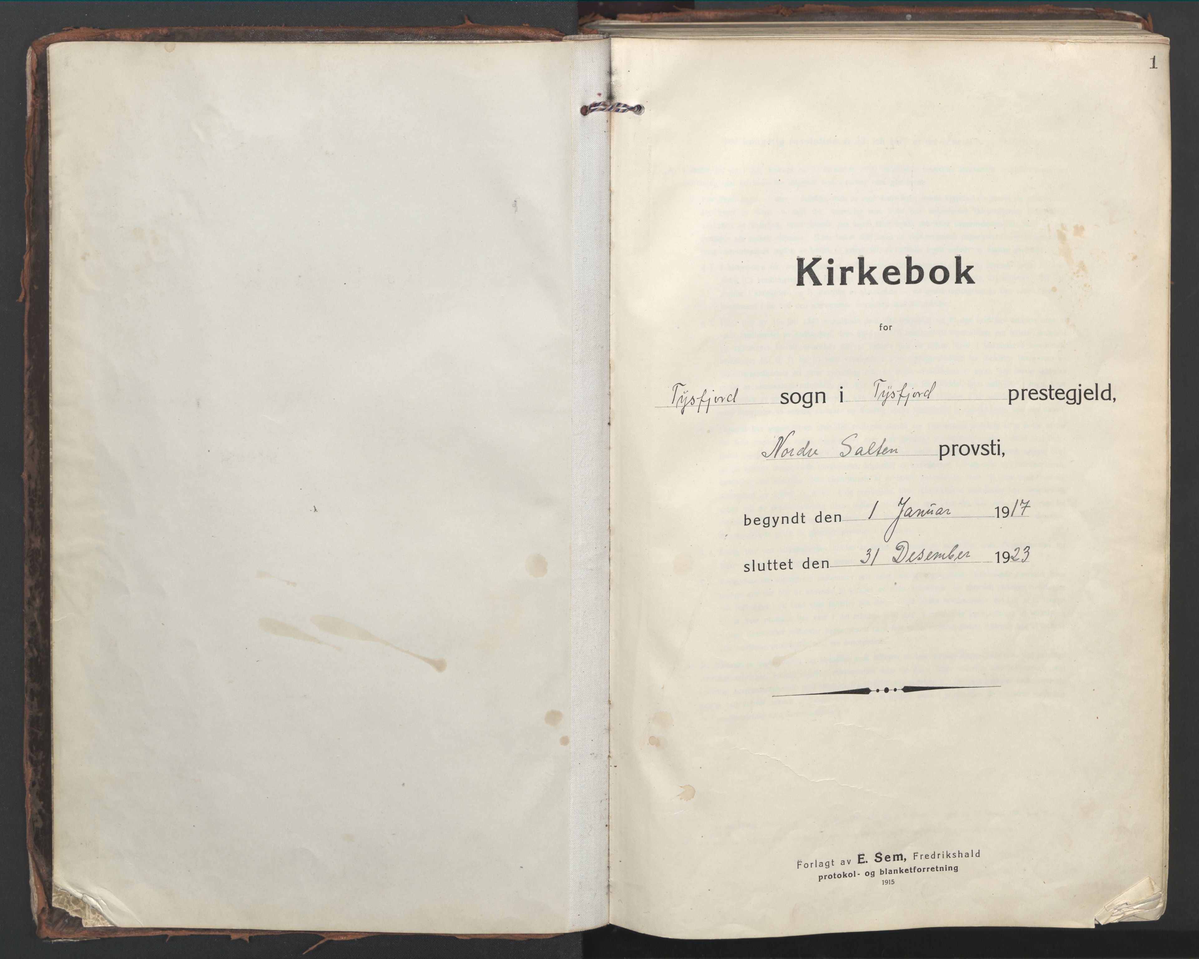 Ministerialprotokoller, klokkerbøker og fødselsregistre - Nordland, AV/SAT-A-1459/861/L0872: Ministerialbok nr. 861A07, 1915-1924, s. 1