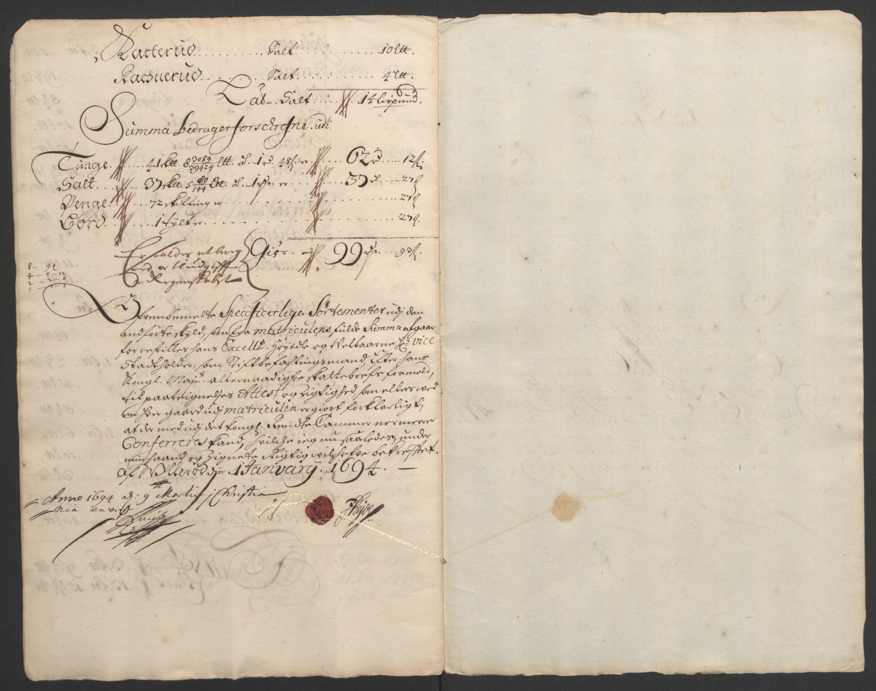 Rentekammeret inntil 1814, Reviderte regnskaper, Fogderegnskap, AV/RA-EA-4092/R09/L0437: Fogderegnskap Follo, 1692-1693, s. 443