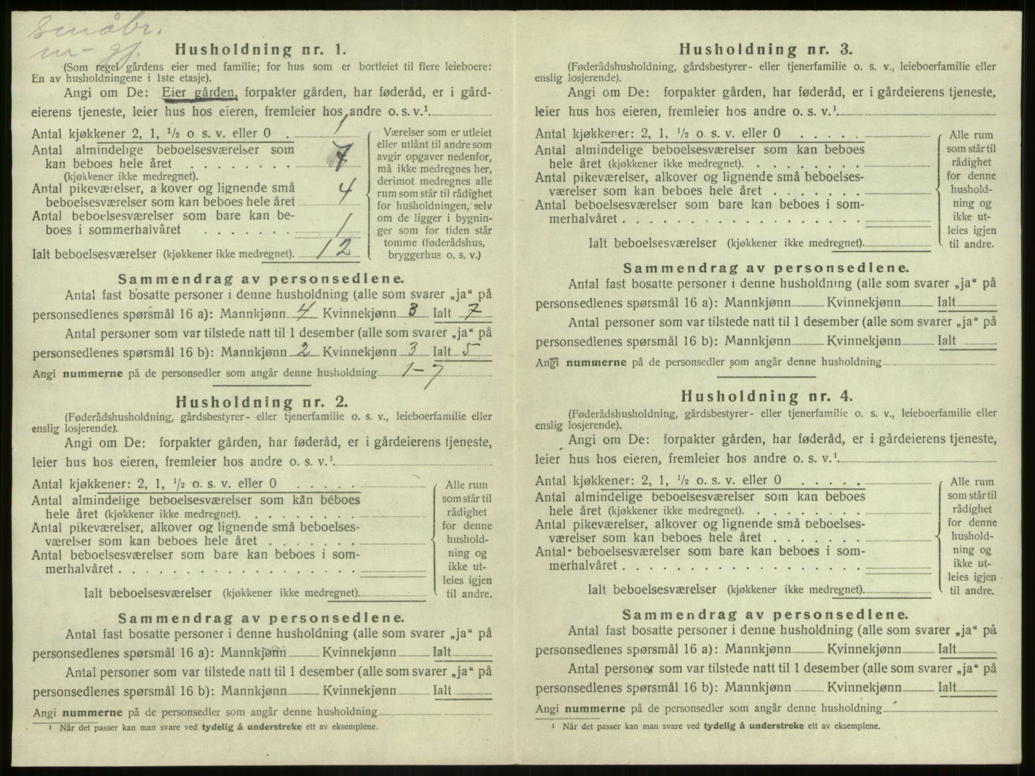 SAB, Folketelling 1920 for 1438 Bremanger herred, 1920, s. 454