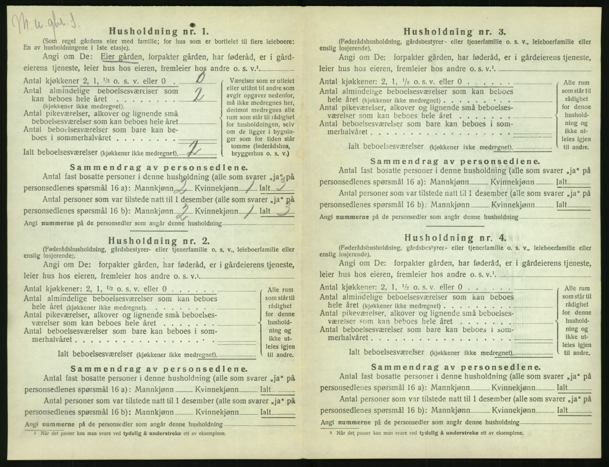 SAK, Folketelling 1920 for 0912 Vegårshei herred, 1920, s. 579