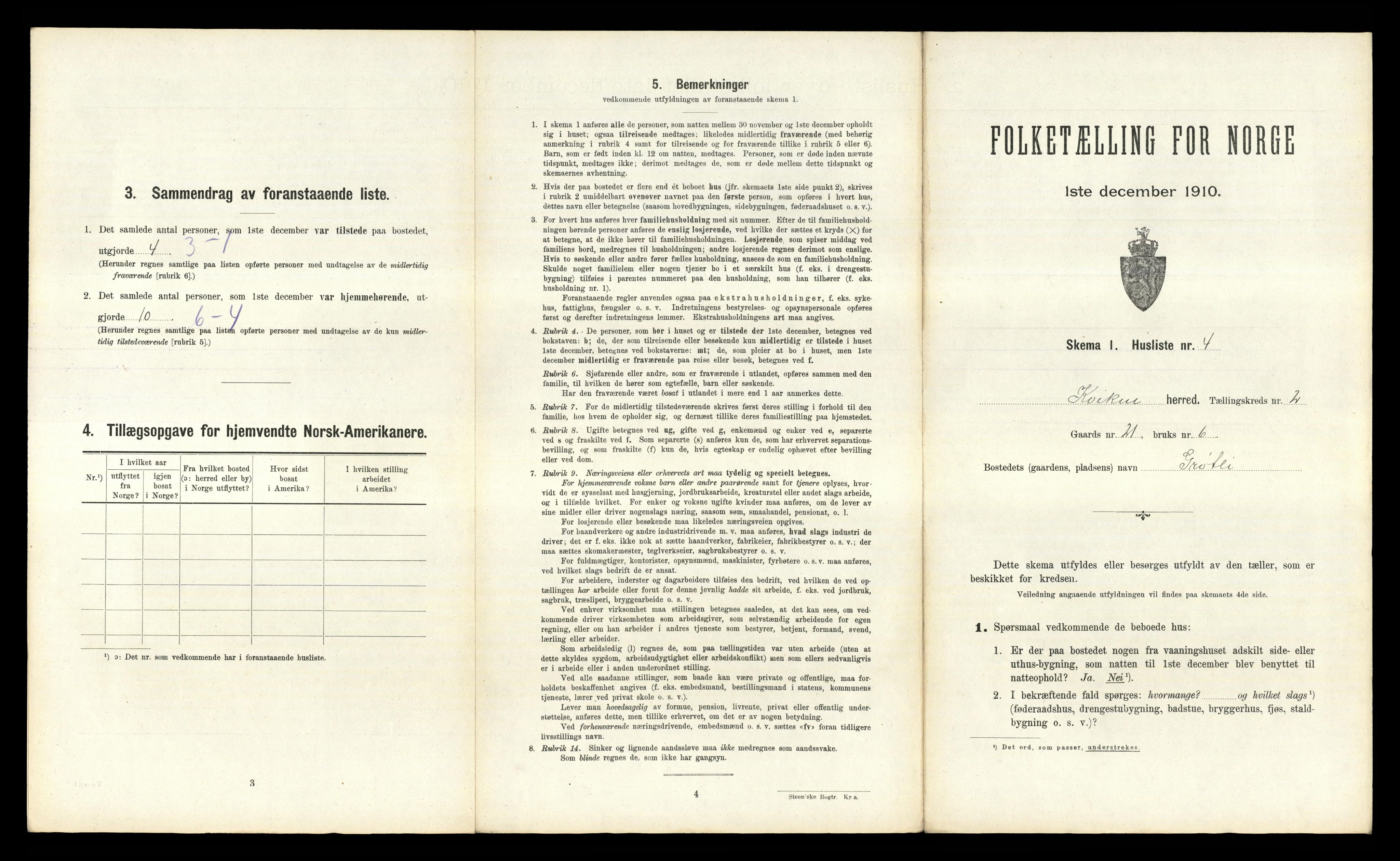 RA, Folketelling 1910 for 0440 Kvikne herred, 1910, s. 117