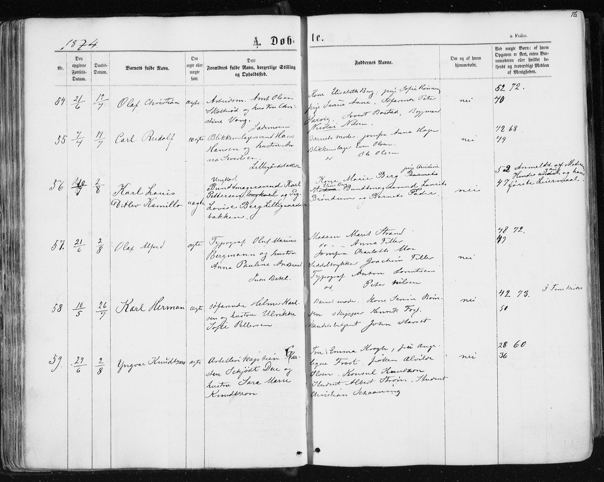 Ministerialprotokoller, klokkerbøker og fødselsregistre - Sør-Trøndelag, SAT/A-1456/604/L0186: Ministerialbok nr. 604A07, 1866-1877, s. 76