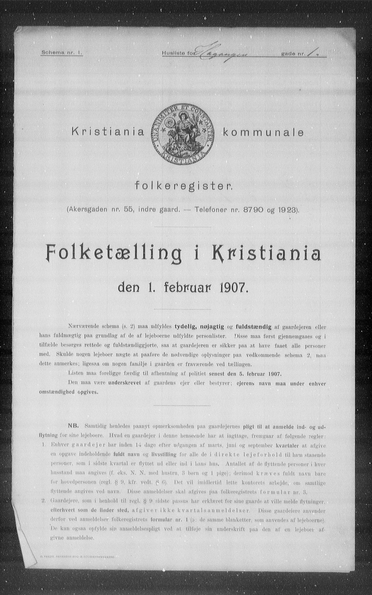 OBA, Kommunal folketelling 1.2.1907 for Kristiania kjøpstad, 1907, s. 21929
