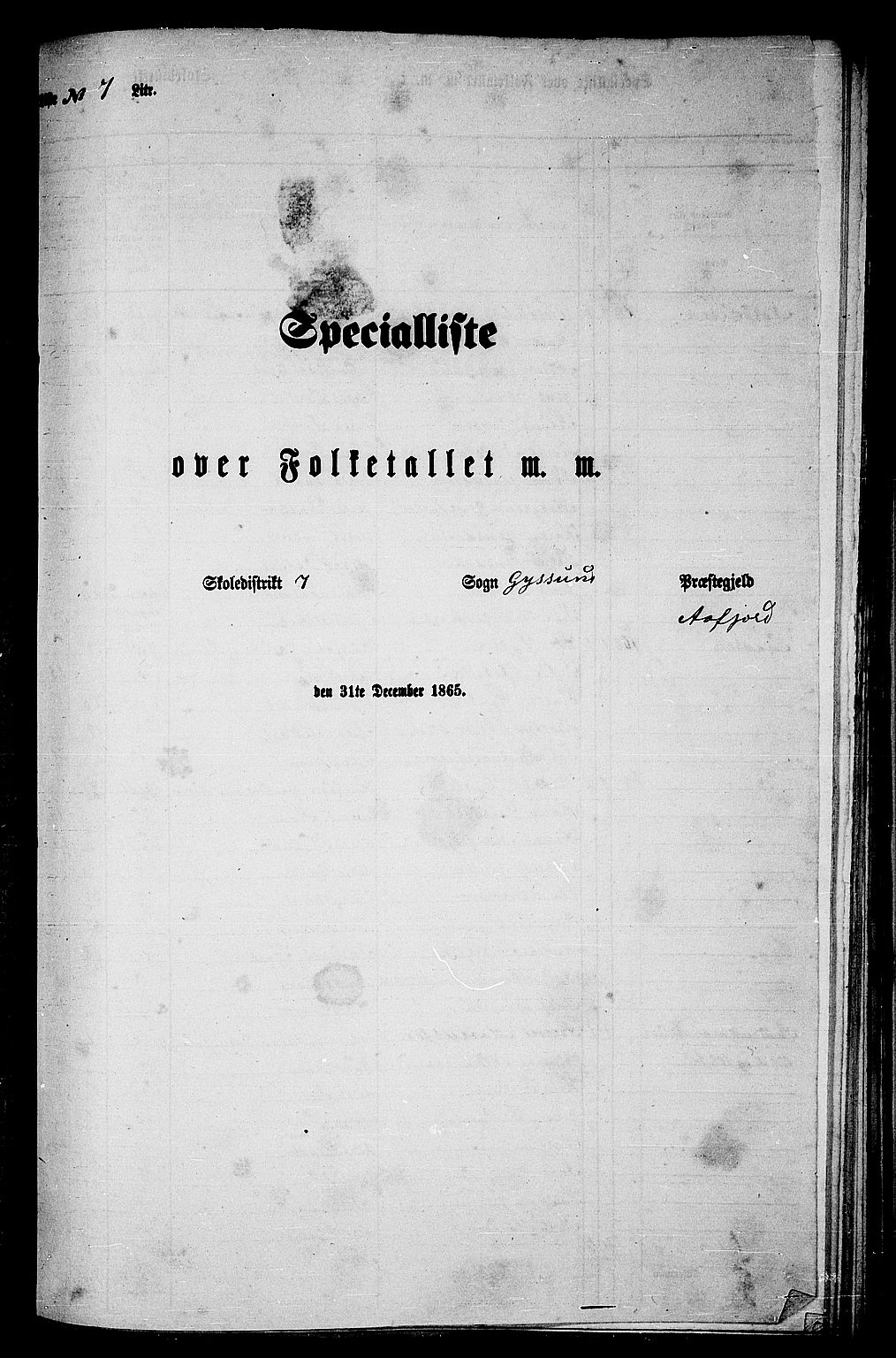 RA, Folketelling 1865 for 1630P Aafjorden prestegjeld, 1865, s. 82