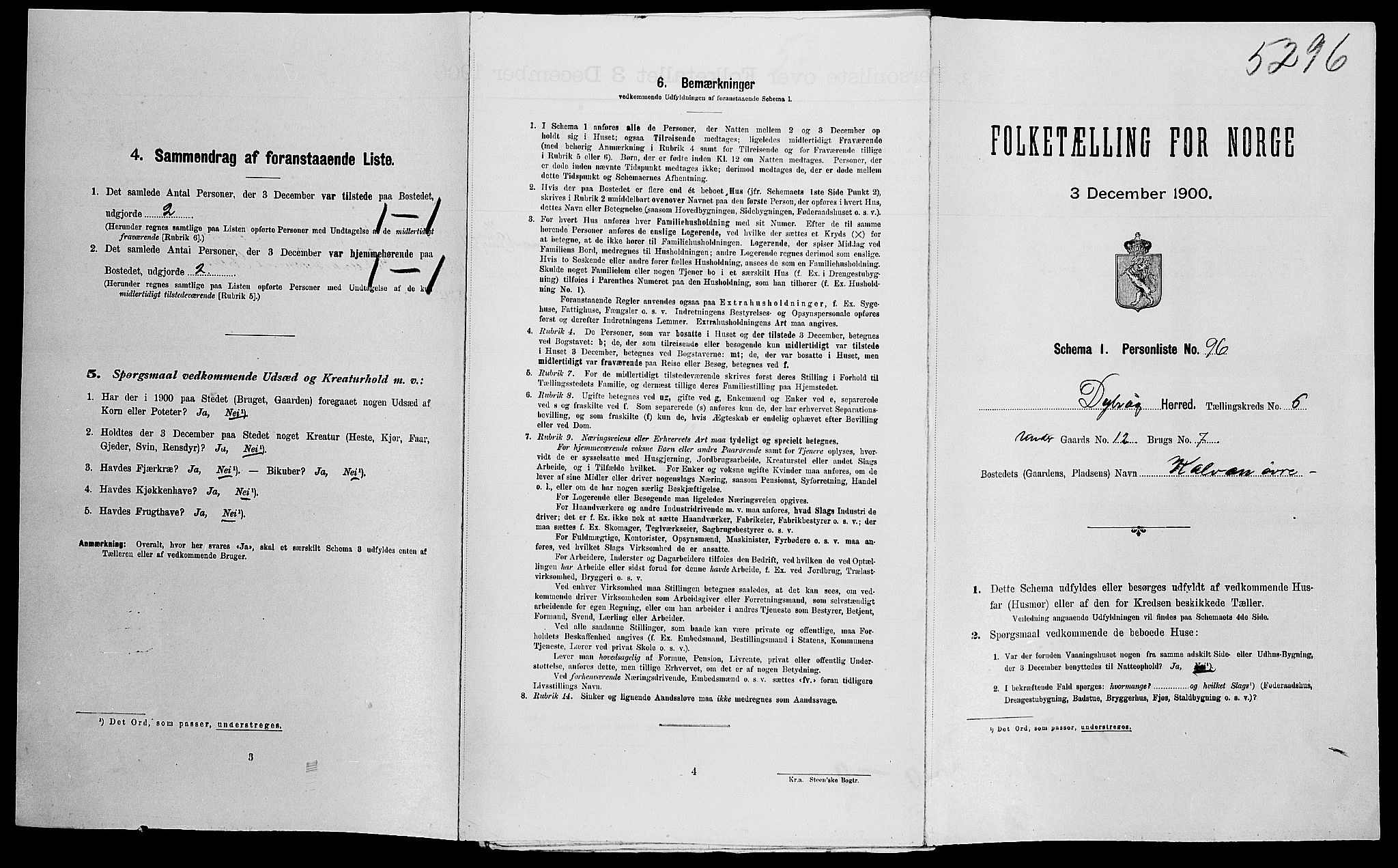 SAK, Folketelling 1900 for 0915 Dypvåg herred, 1900, s. 787