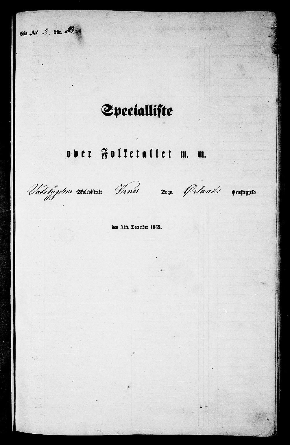 RA, Folketelling 1865 for 1621P Ørland prestegjeld, 1865, s. 23