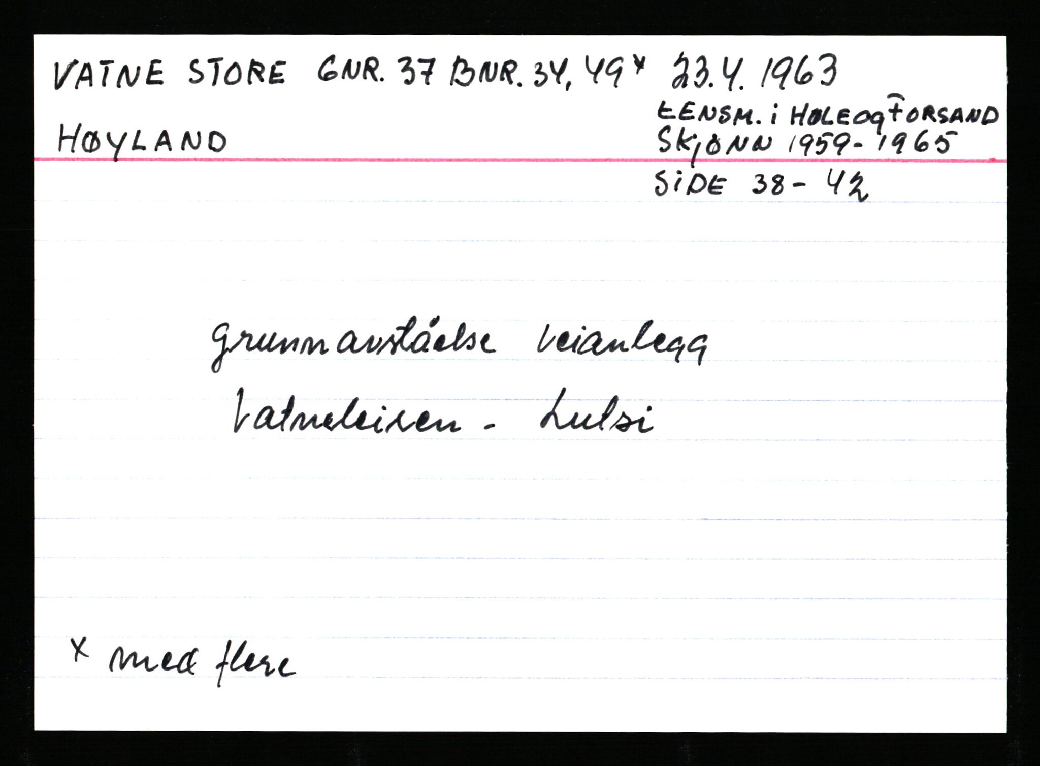 Statsarkivet i Stavanger, AV/SAST-A-101971/03/Y/Ym/L0065: Åstedskort sortert etter gårdsnavn: Vatland - Vervig, 1600-1950, s. 49
