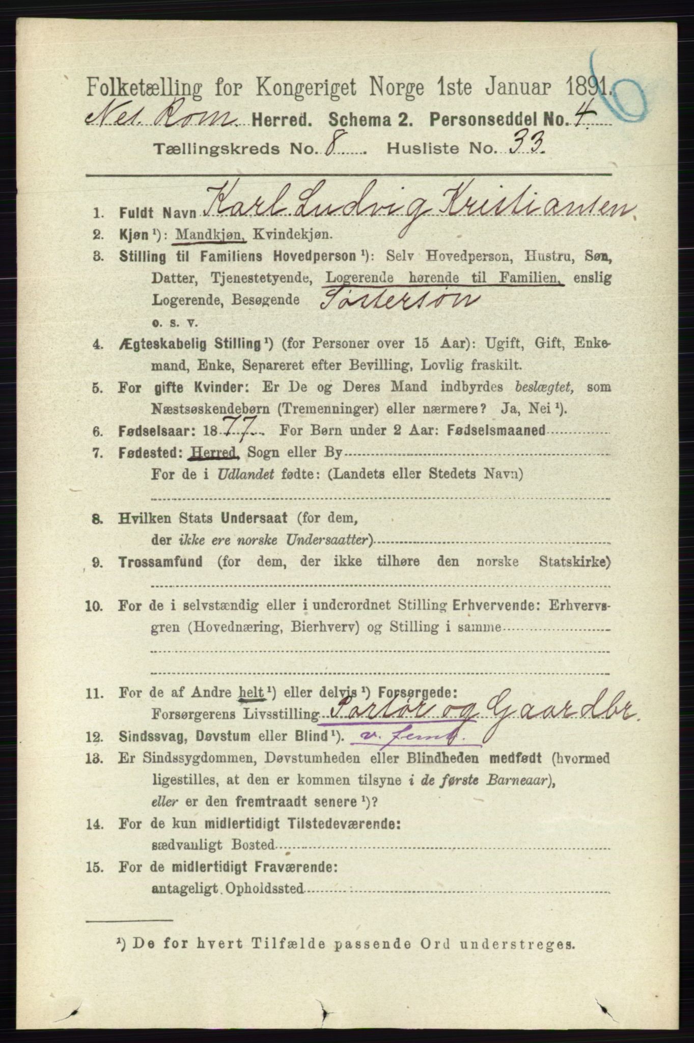 RA, Folketelling 1891 for 0236 Nes herred, 1891, s. 4806