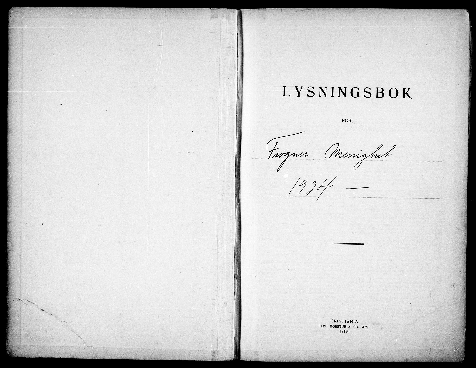 Frogner prestekontor Kirkebøker, SAO/A-10886/H/Ha/L0008: Lysningsprotokoll nr. 8, 1934-1938