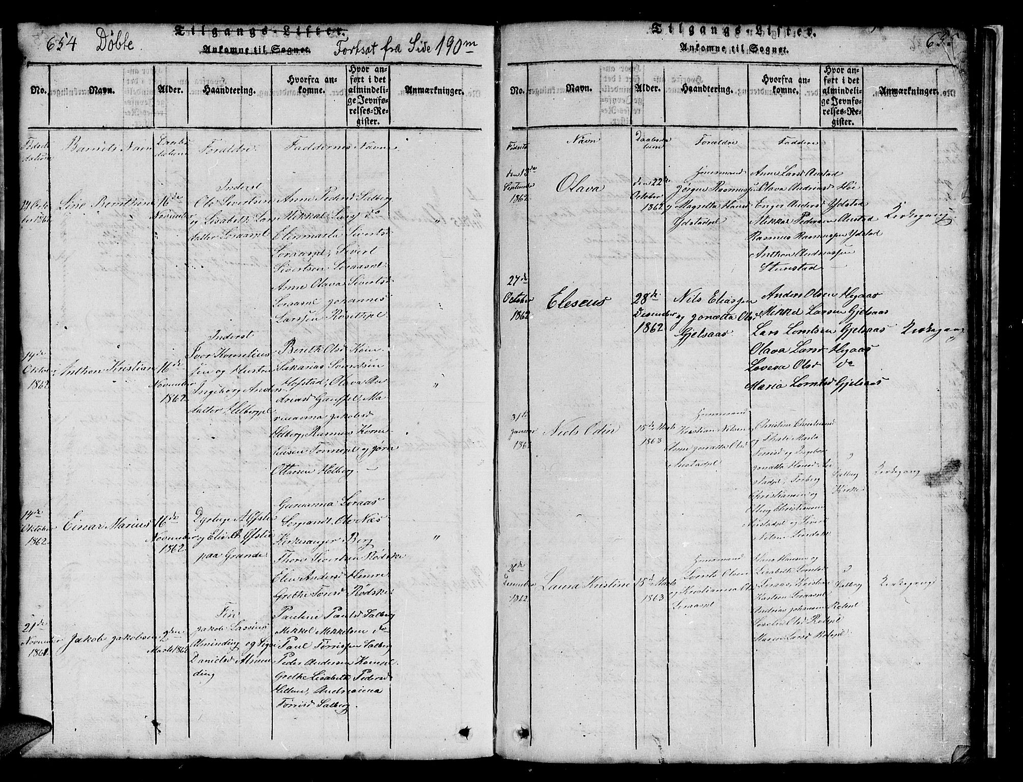 Ministerialprotokoller, klokkerbøker og fødselsregistre - Nord-Trøndelag, AV/SAT-A-1458/731/L0310: Klokkerbok nr. 731C01, 1816-1874, s. 654-655