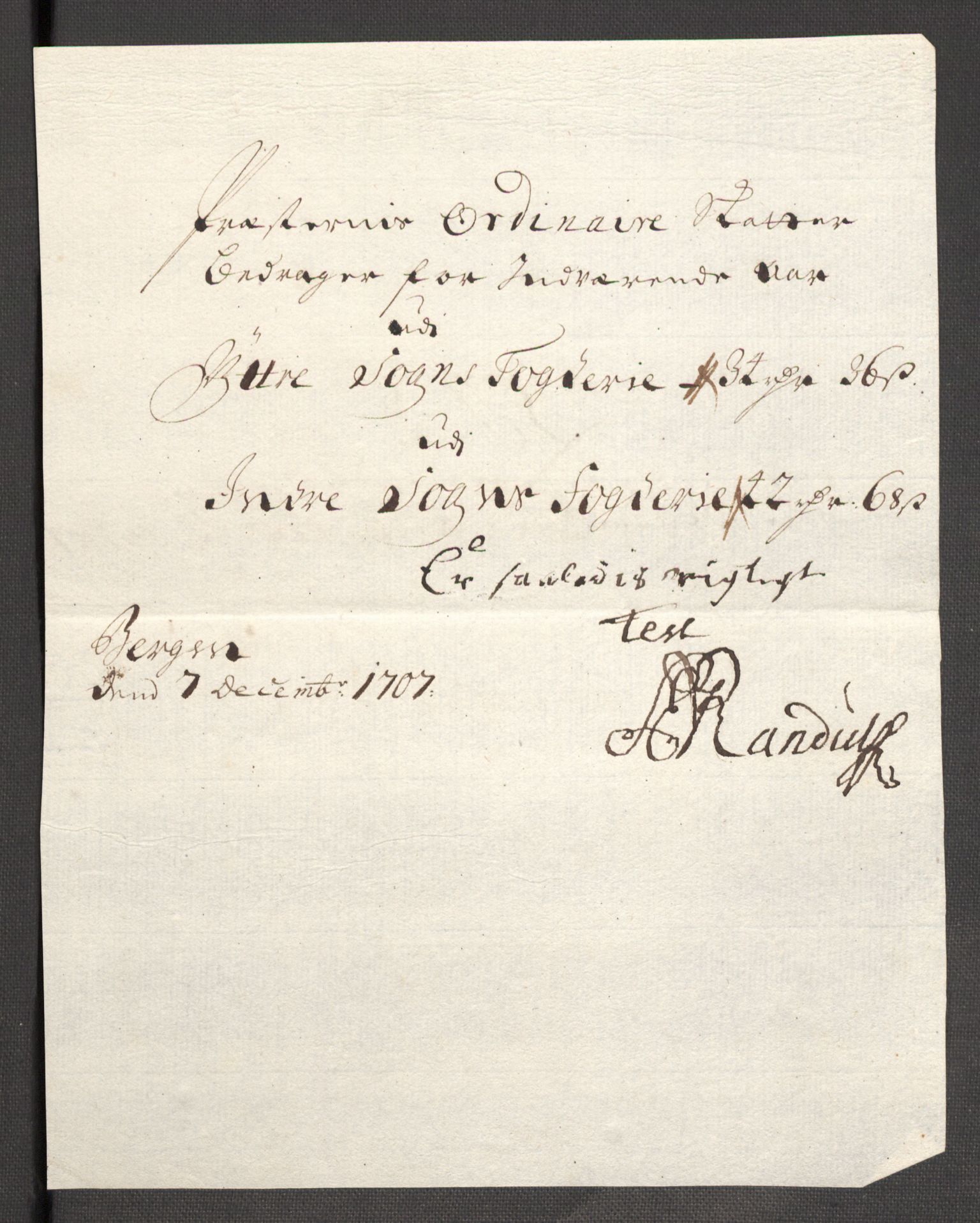 Rentekammeret inntil 1814, Reviderte regnskaper, Fogderegnskap, RA/EA-4092/R52/L3314: Fogderegnskap Sogn, 1705-1707, s. 555