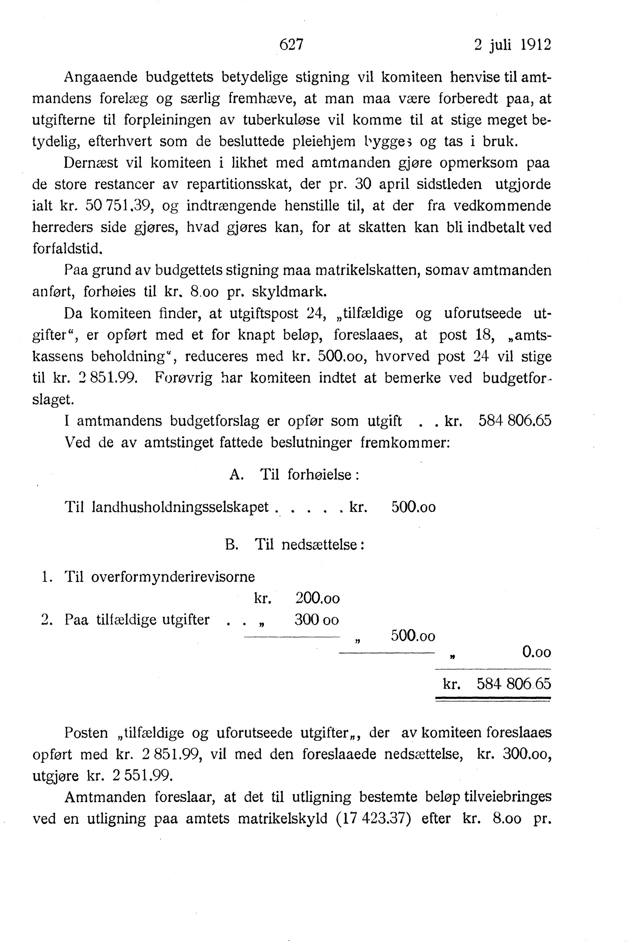 Nordland Fylkeskommune. Fylkestinget, AIN/NFK-17/176/A/Ac/L0035: Fylkestingsforhandlinger 1912, 1912