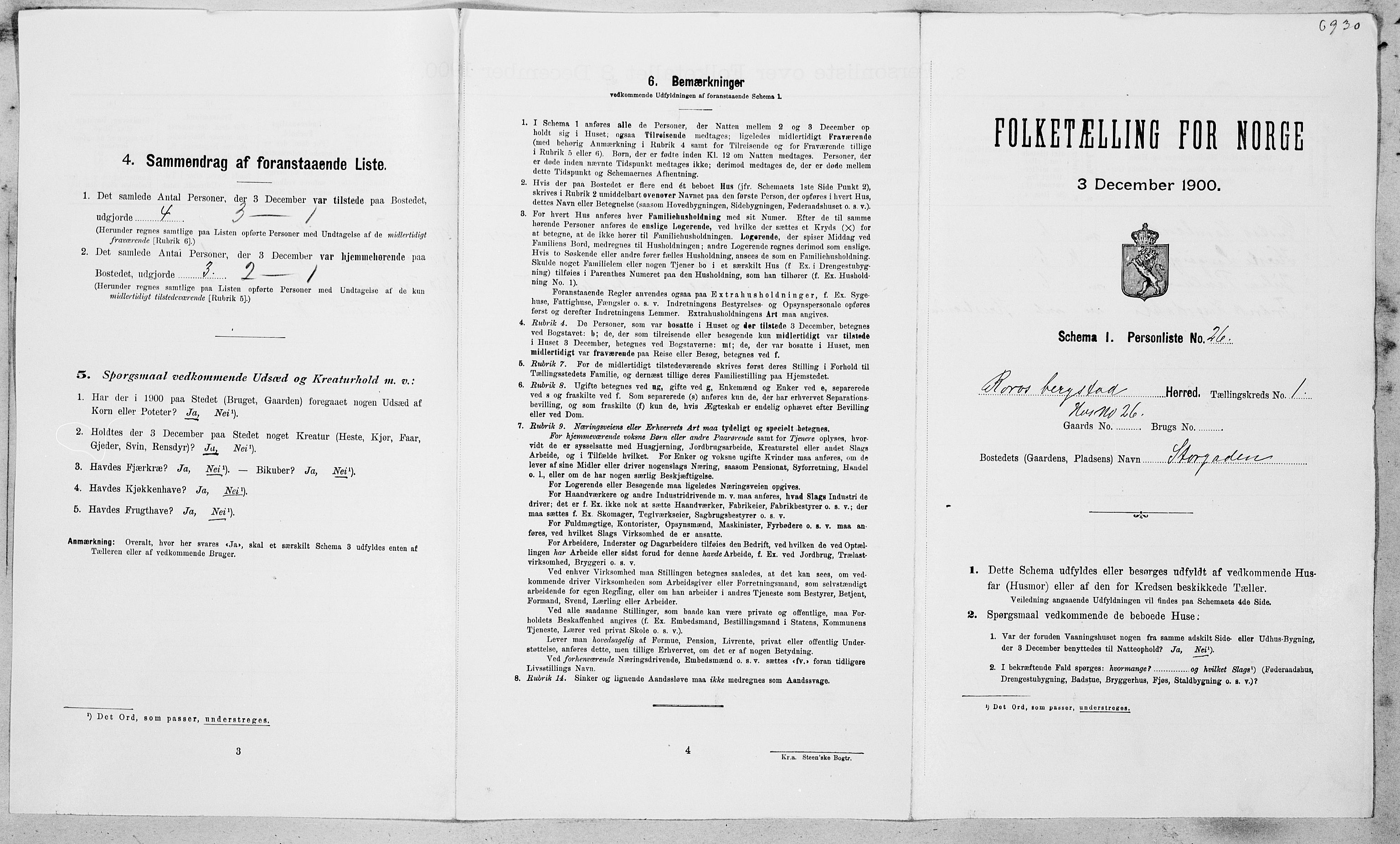 SAT, Folketelling 1900 for 1640 Røros herred, 1900, s. 94