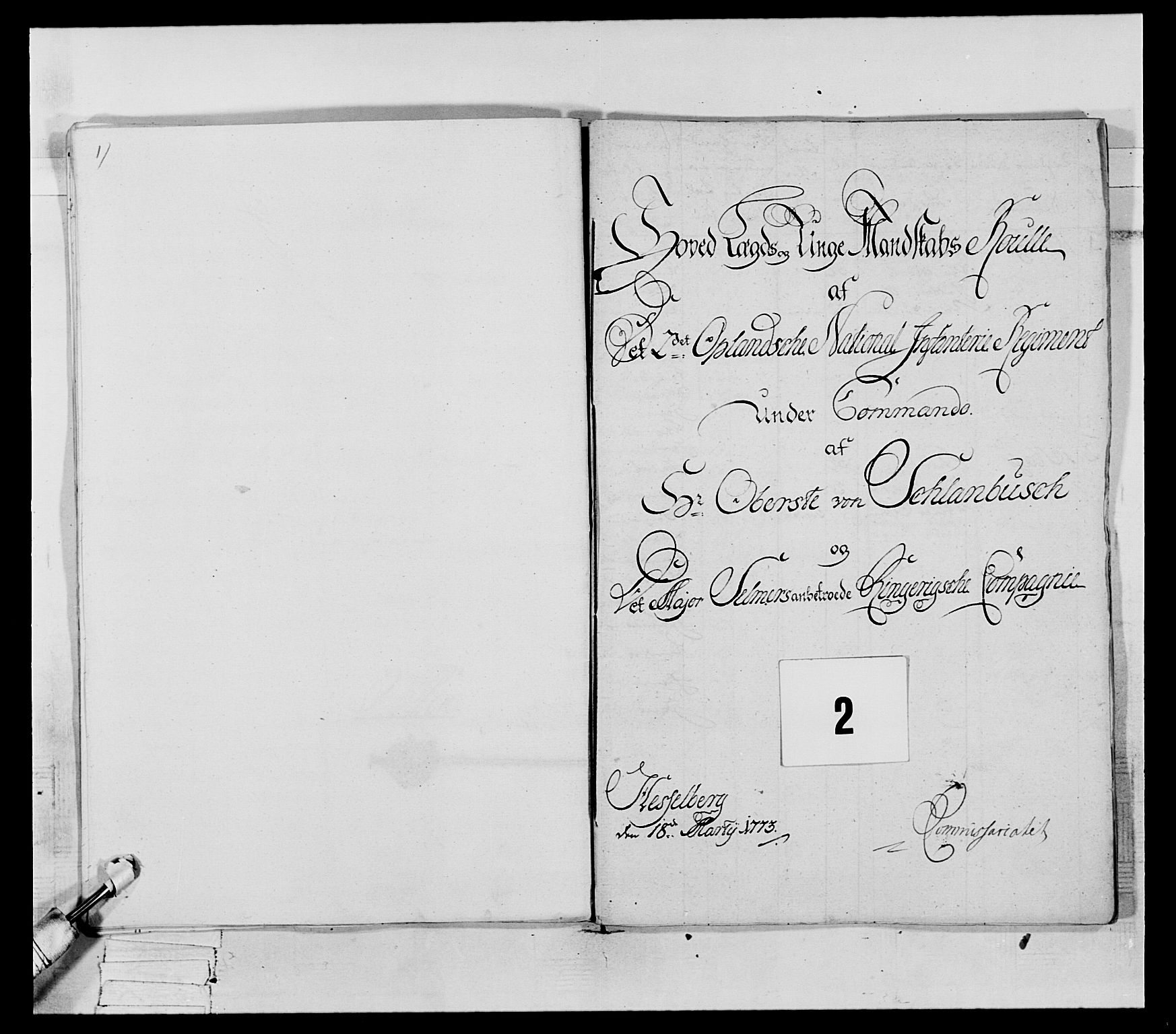 Generalitets- og kommissariatskollegiet, Det kongelige norske kommissariatskollegium, RA/EA-5420/E/Eh/L0063: 2. Opplandske nasjonale infanteriregiment, 1773, s. 18