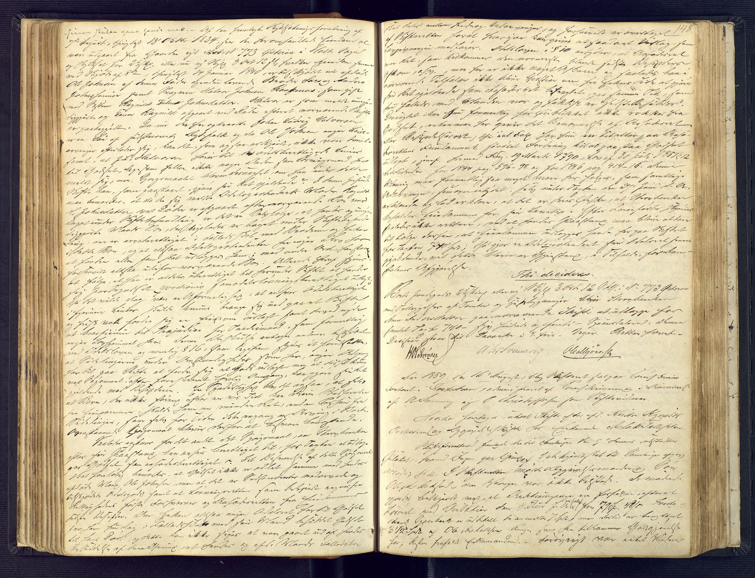 Holt sorenskriveri, AV/SAK-1221-0002/H/Hc/L0013: Skiftebehandlingsprotokoll nr. 4, 1855-1866, s. 147b-148a