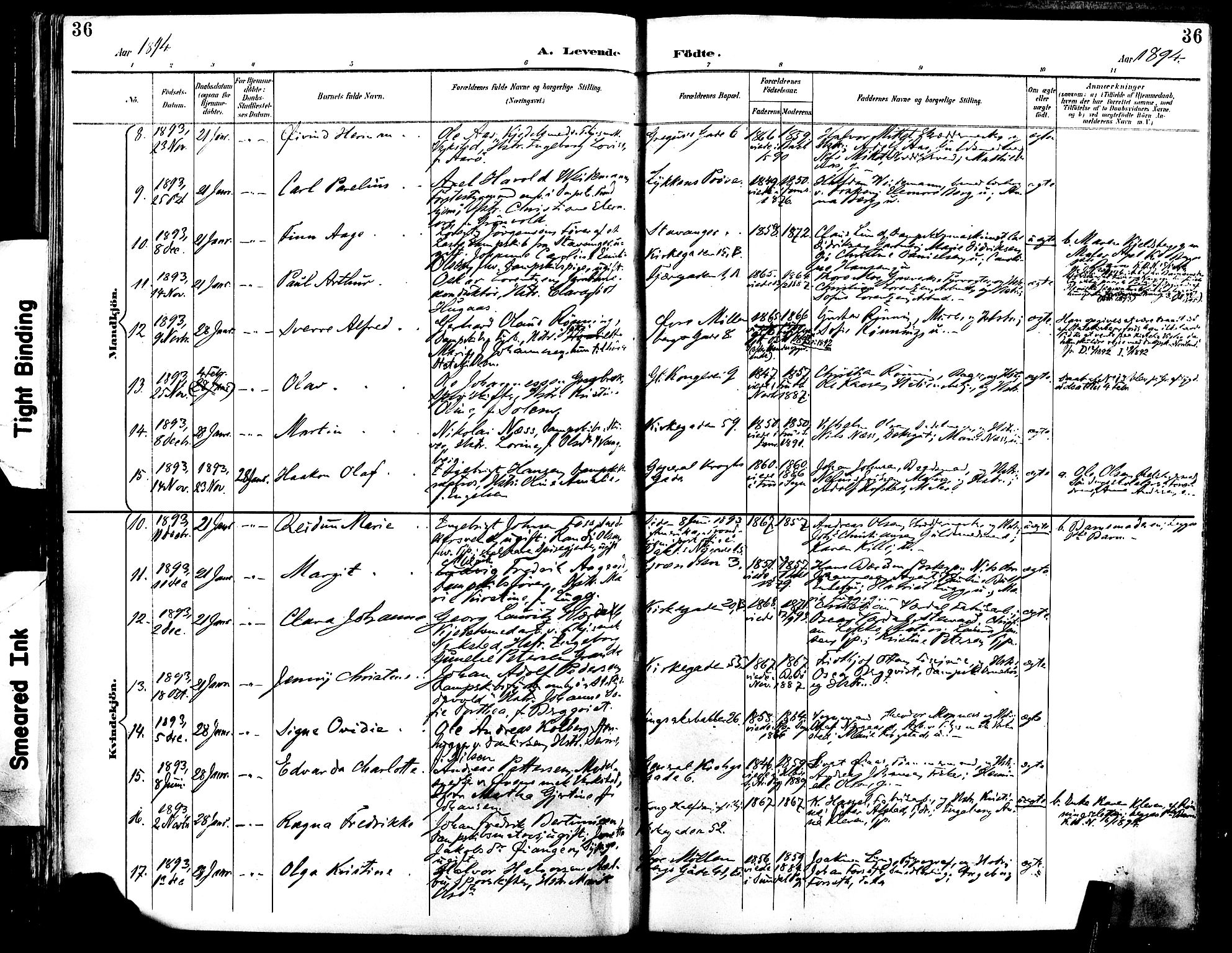 Ministerialprotokoller, klokkerbøker og fødselsregistre - Sør-Trøndelag, SAT/A-1456/604/L0197: Ministerialbok nr. 604A18, 1893-1900, s. 36