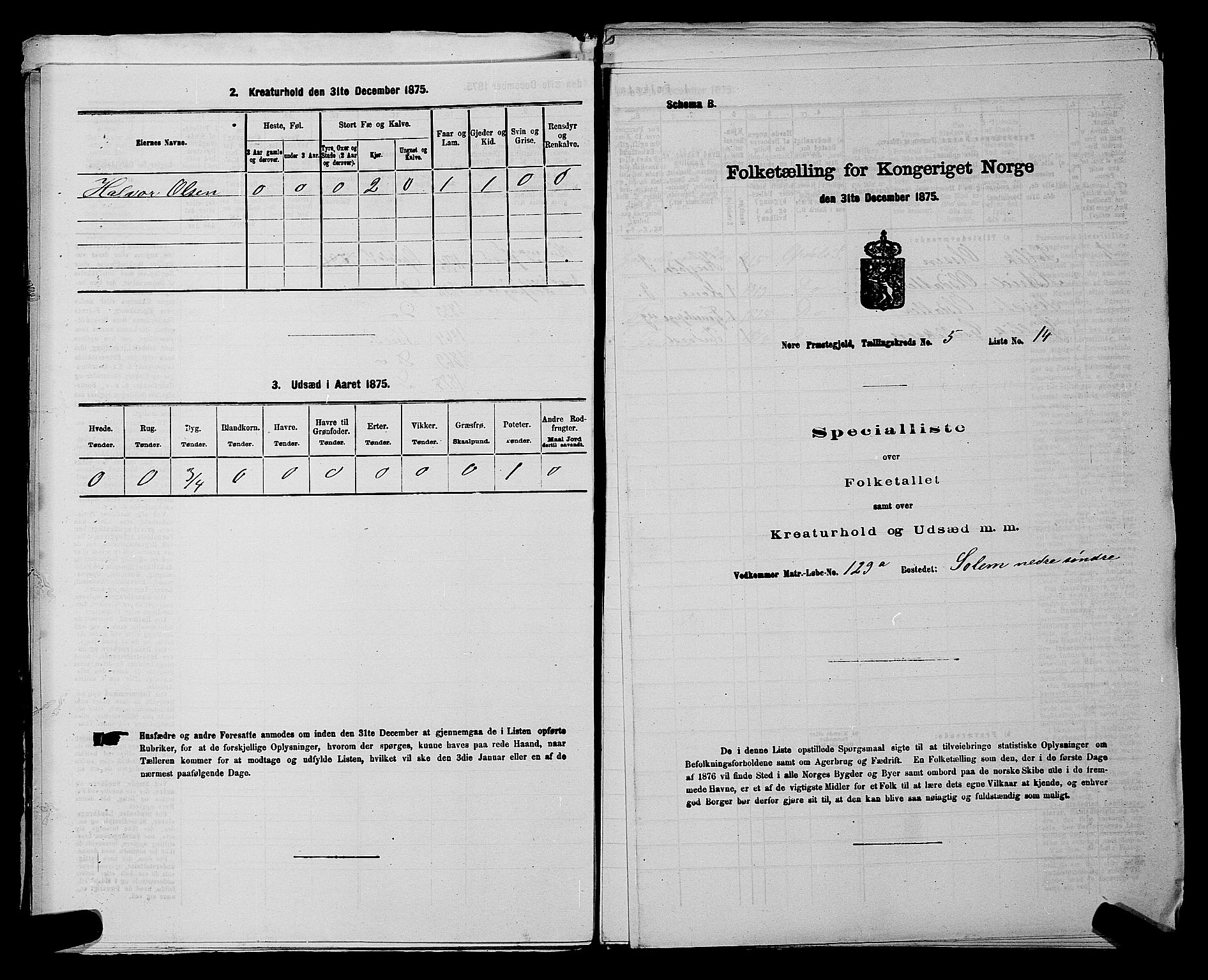 SAKO, Folketelling 1875 for 0633P Nore prestegjeld, 1875, s. 639
