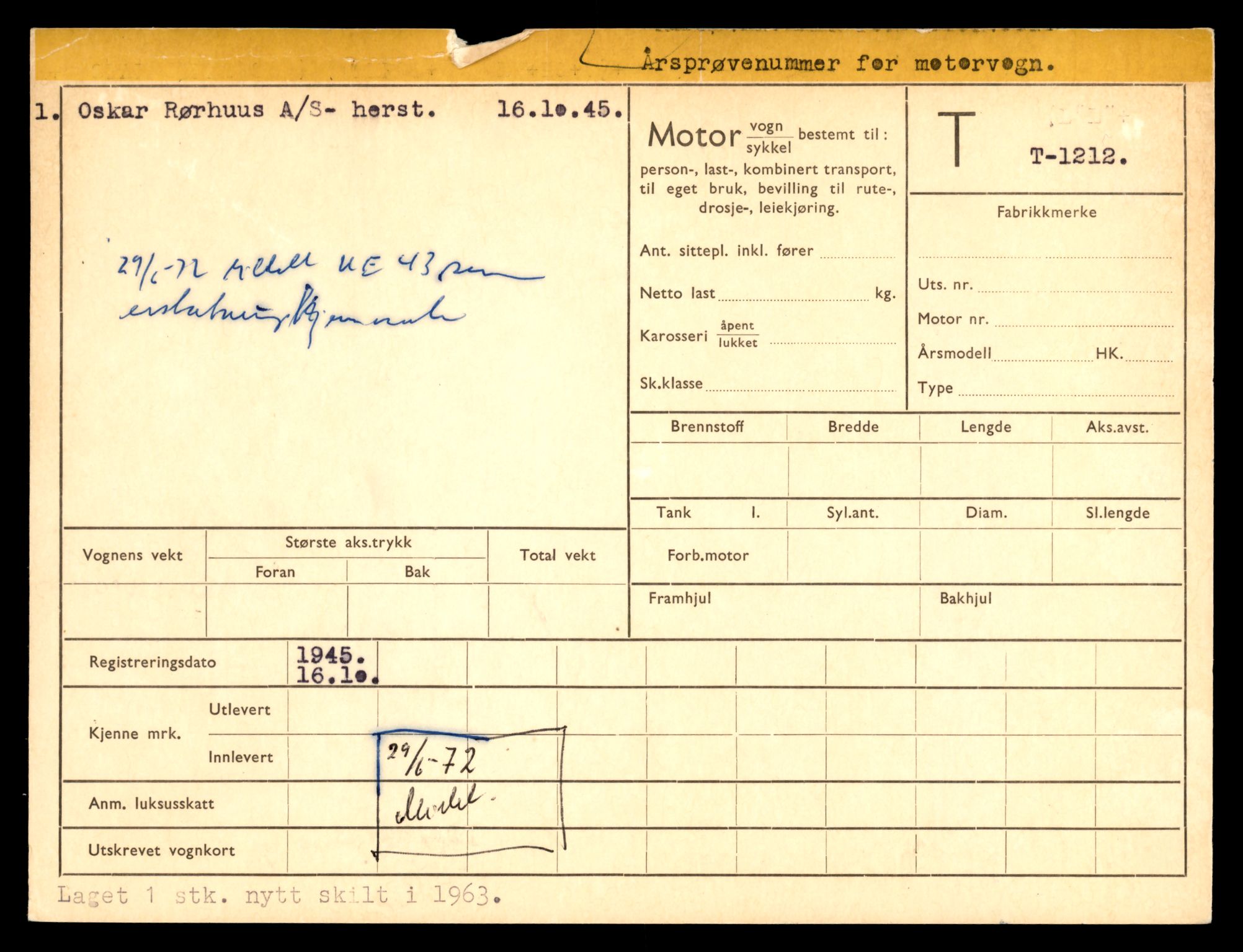 Møre og Romsdal vegkontor - Ålesund trafikkstasjon, AV/SAT-A-4099/F/Fe/L0011: Registreringskort for kjøretøy T 1170 - T 1289, 1927-1998, s. 1349