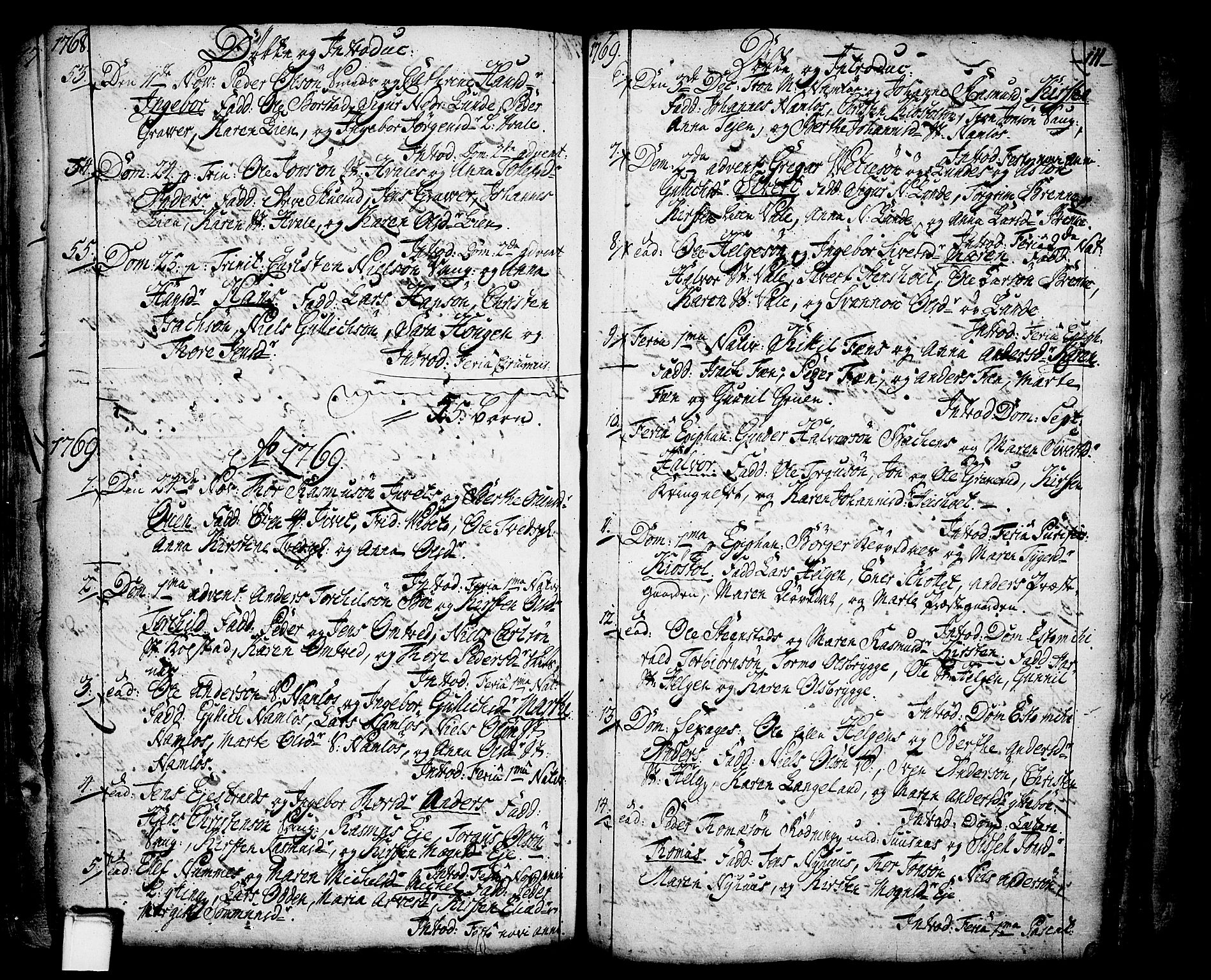 Holla kirkebøker, AV/SAKO-A-272/F/Fa/L0001: Ministerialbok nr. 1, 1717-1779, s. 111