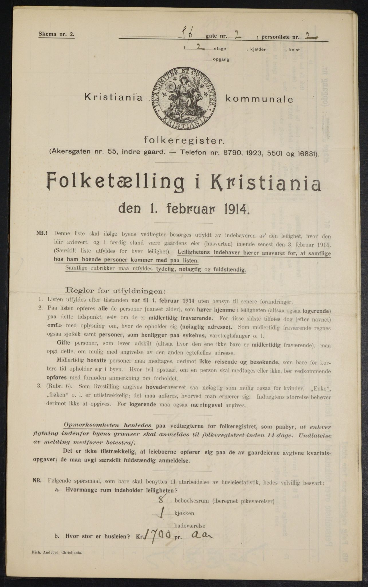 OBA, Kommunal folketelling 1.2.1914 for Kristiania, 1914, s. 94967