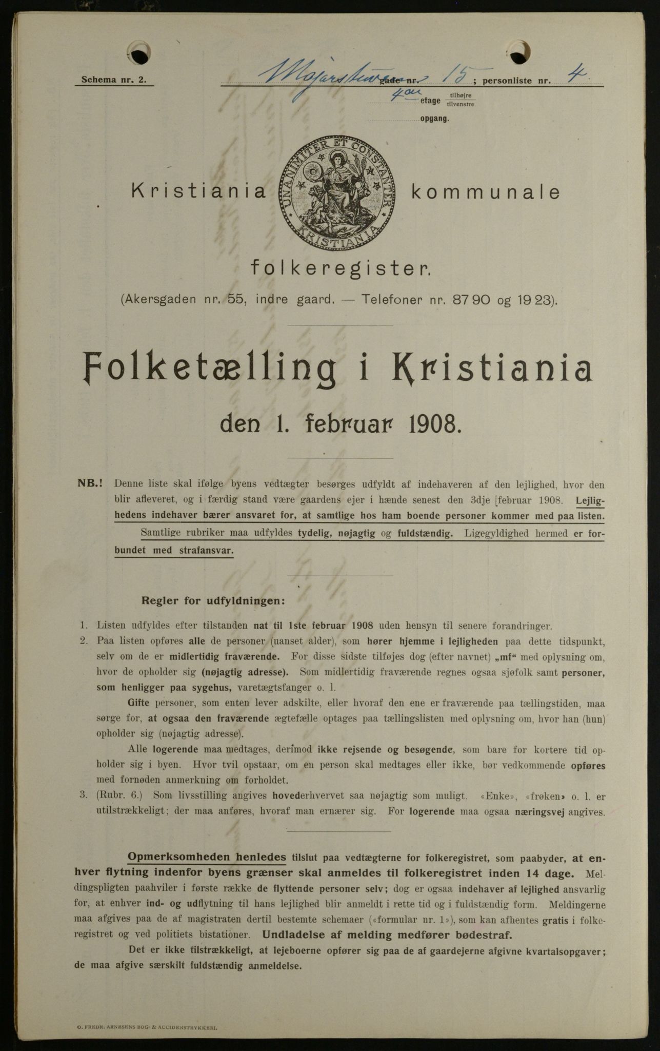 OBA, Kommunal folketelling 1.2.1908 for Kristiania kjøpstad, 1908, s. 53420