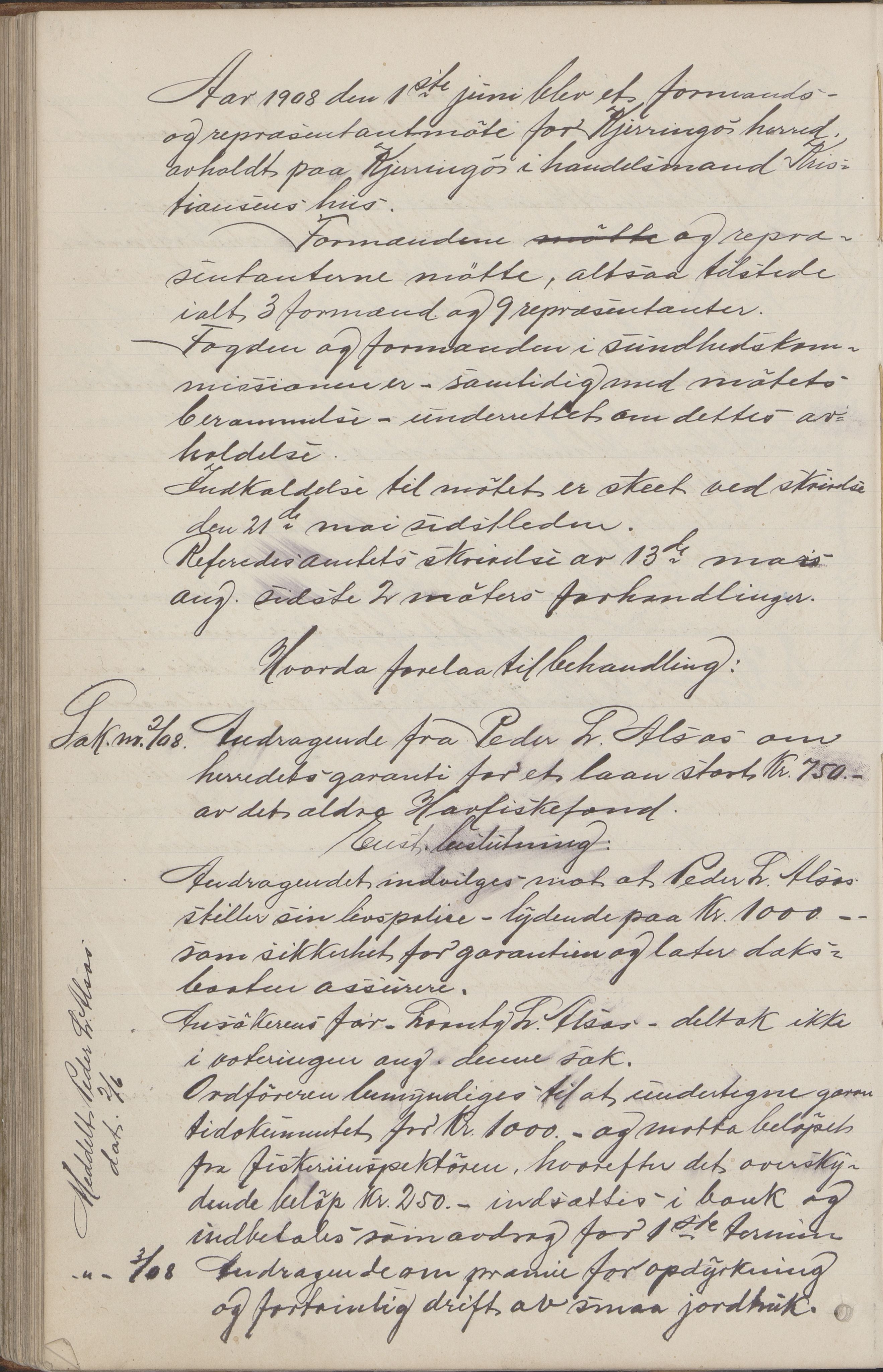 Kjerringøy kommune. Formannskapet, AIN/K-18441.150/A/Aa/L0002: Forhandlingsprotokoll Norfolden- Kjerringø formanskap, 1900-1911